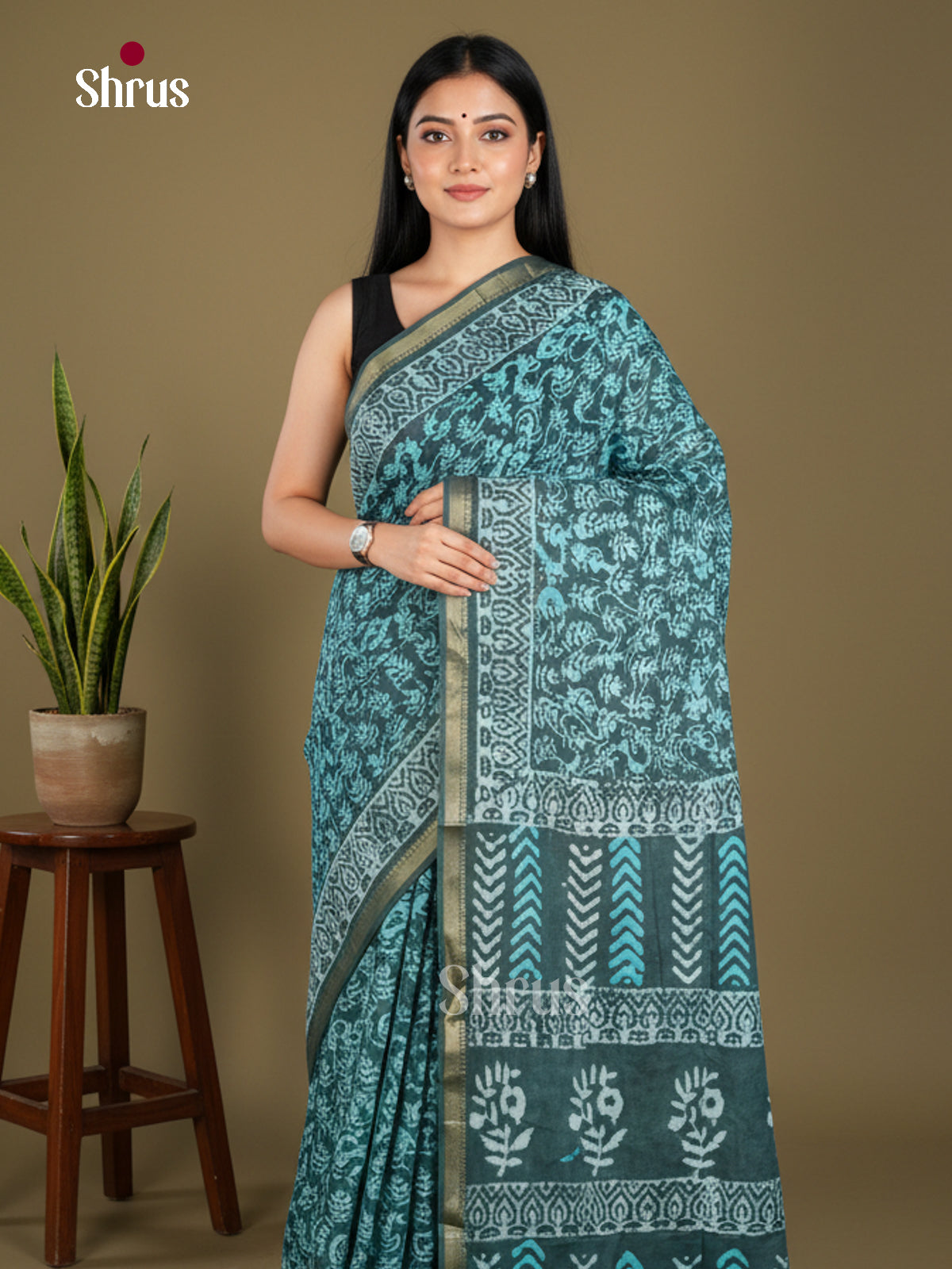 Jaipur cotton Saree - EBS23175 - Shop on Shrus.com