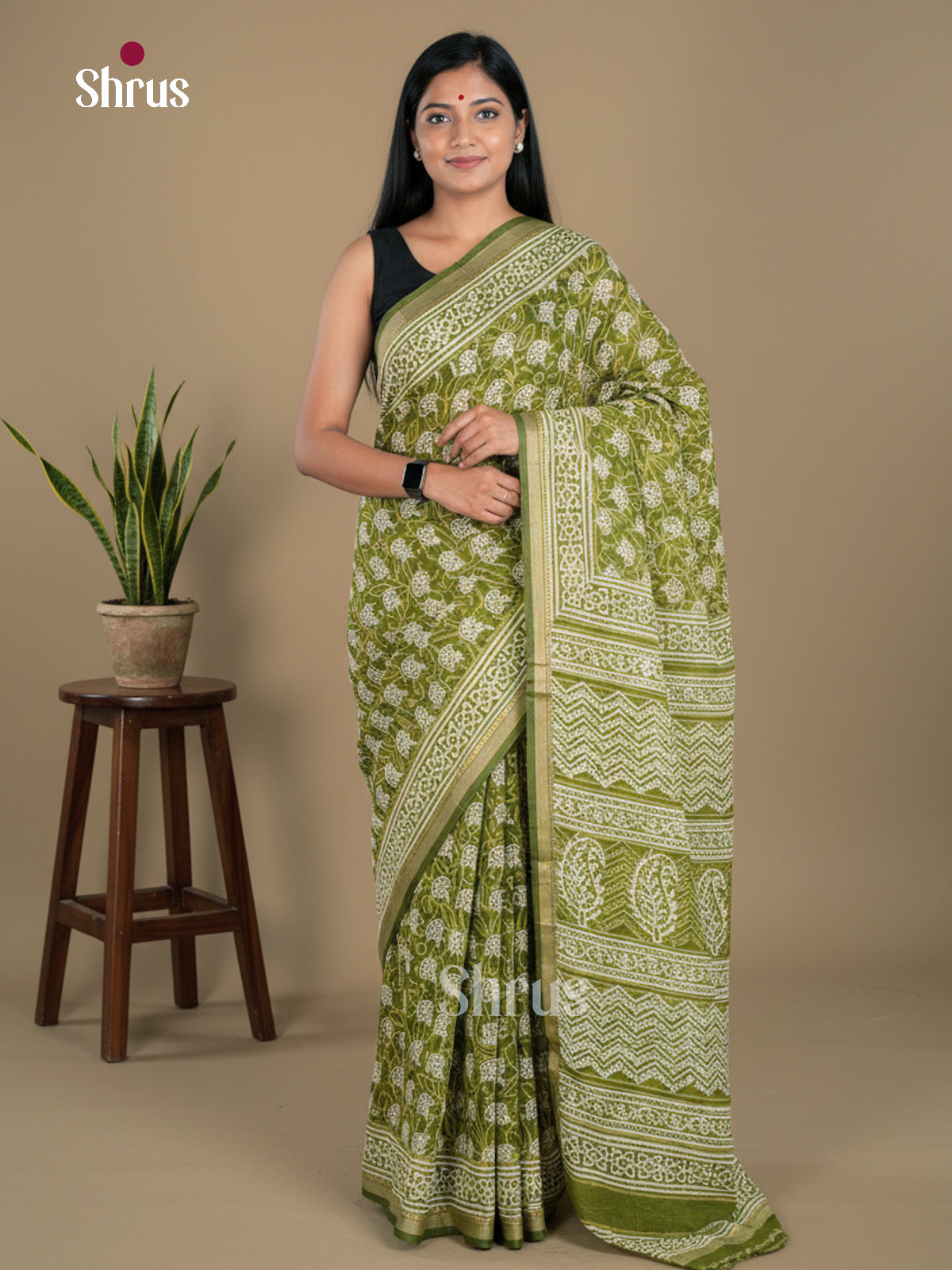 Jaipur cotton Saree - EBS23178 - Shop on Shrus.com