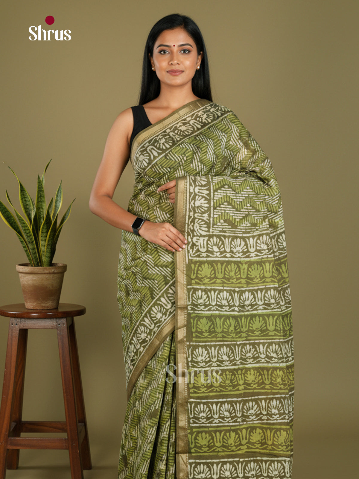 Jaipur cotton Saree - EBS23198 - Shop on Shrus.com