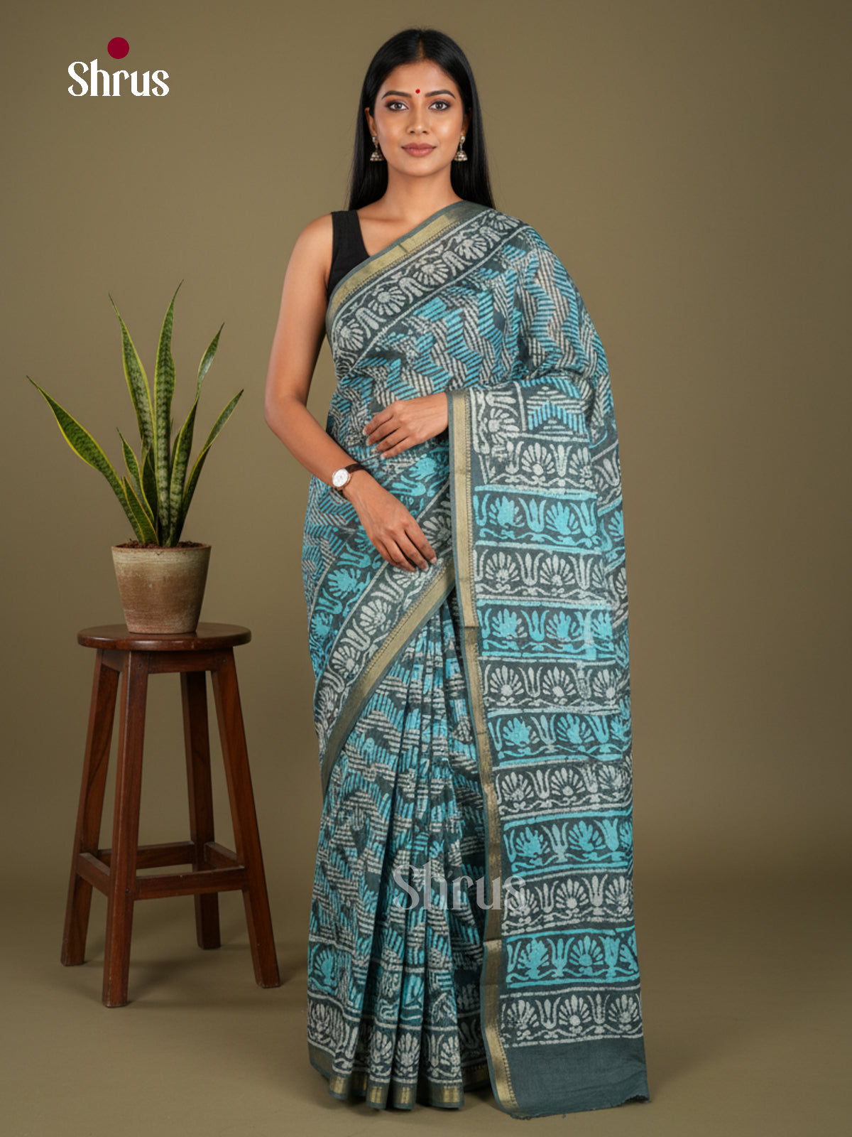 Jaipur cotton Saree - EBS23199 - Shop on Shrus.com