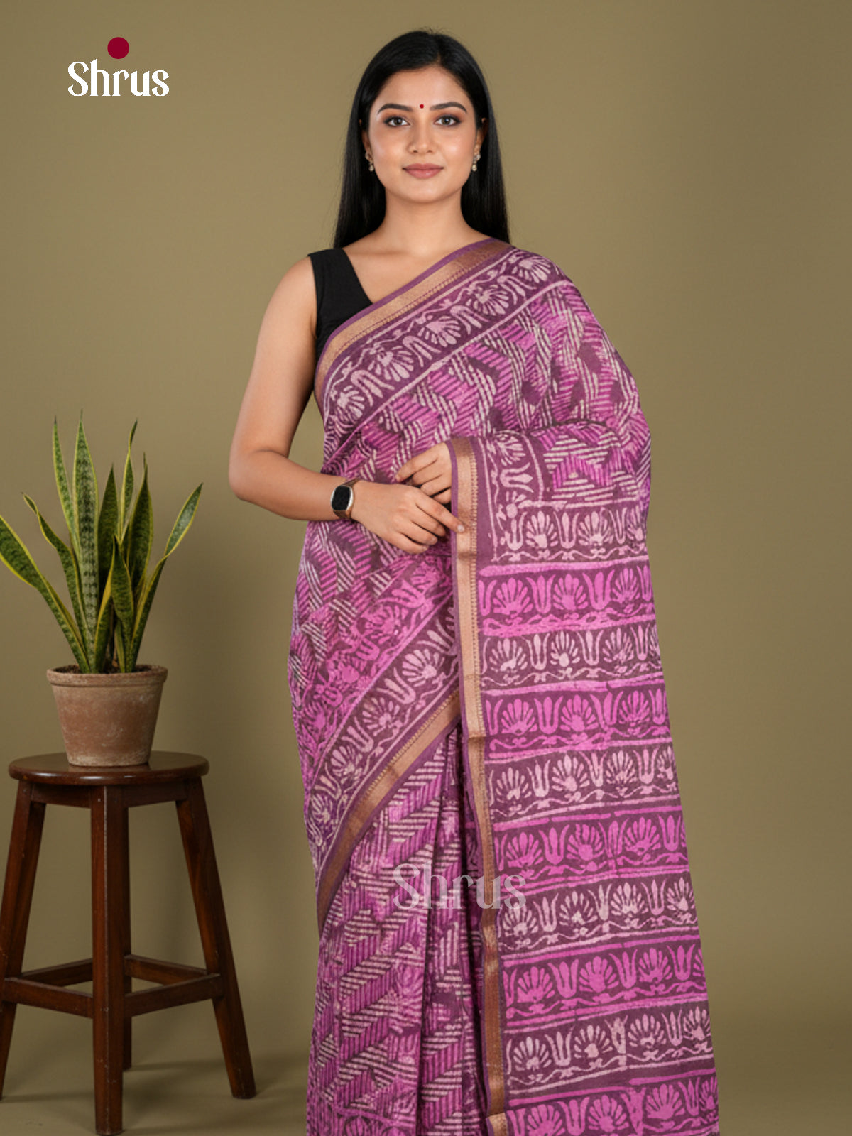 Jaipur cotton Saree - EBS23203 - Shop on Shrus.com