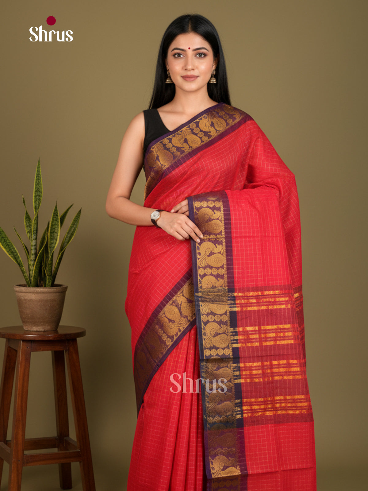 EBS26014 - Sungudi Cotton Saree - Shop on Shrus.com