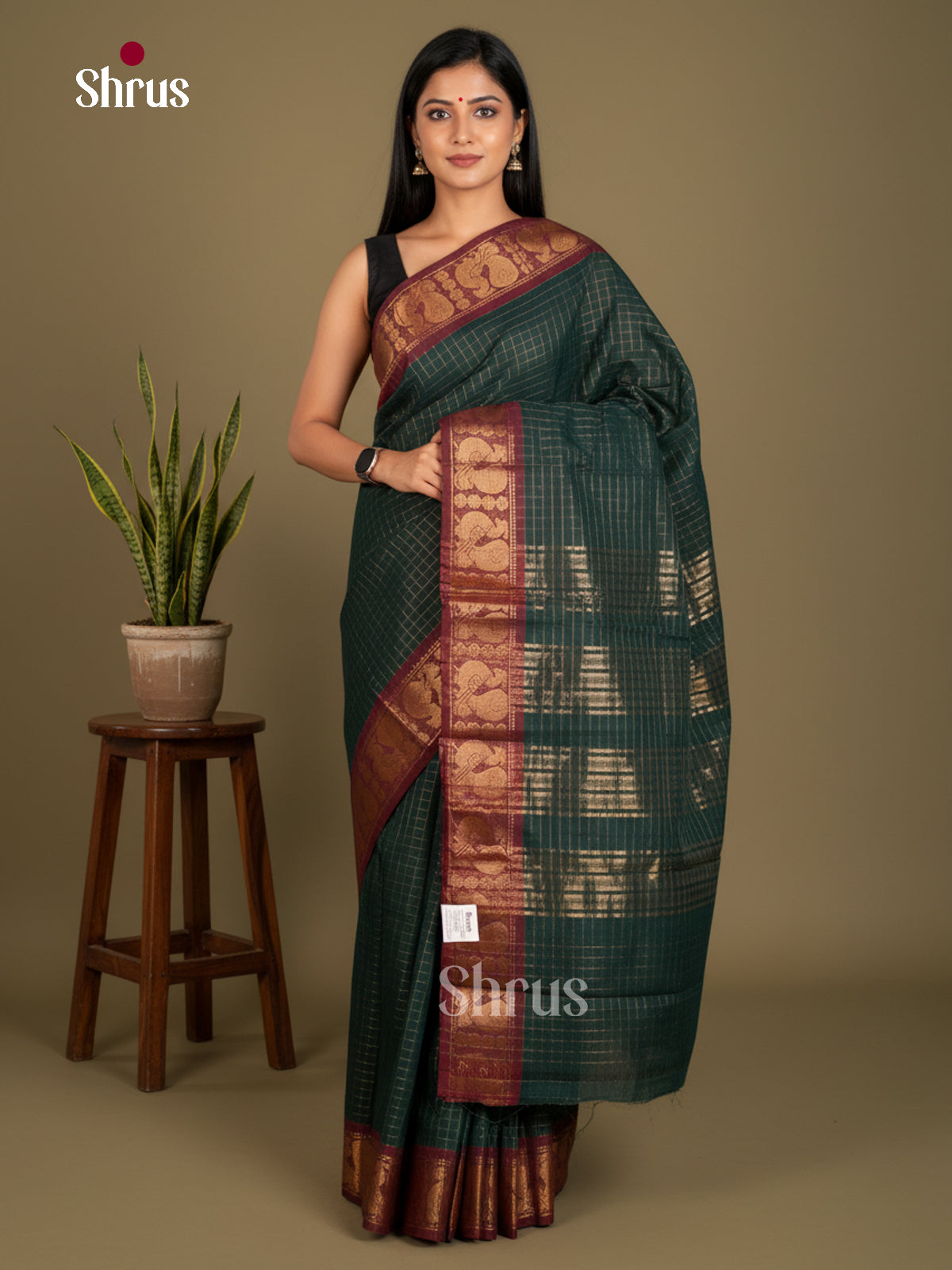 EBS26016 - Sungudi Cotton Saree - Shop on Shrus.com