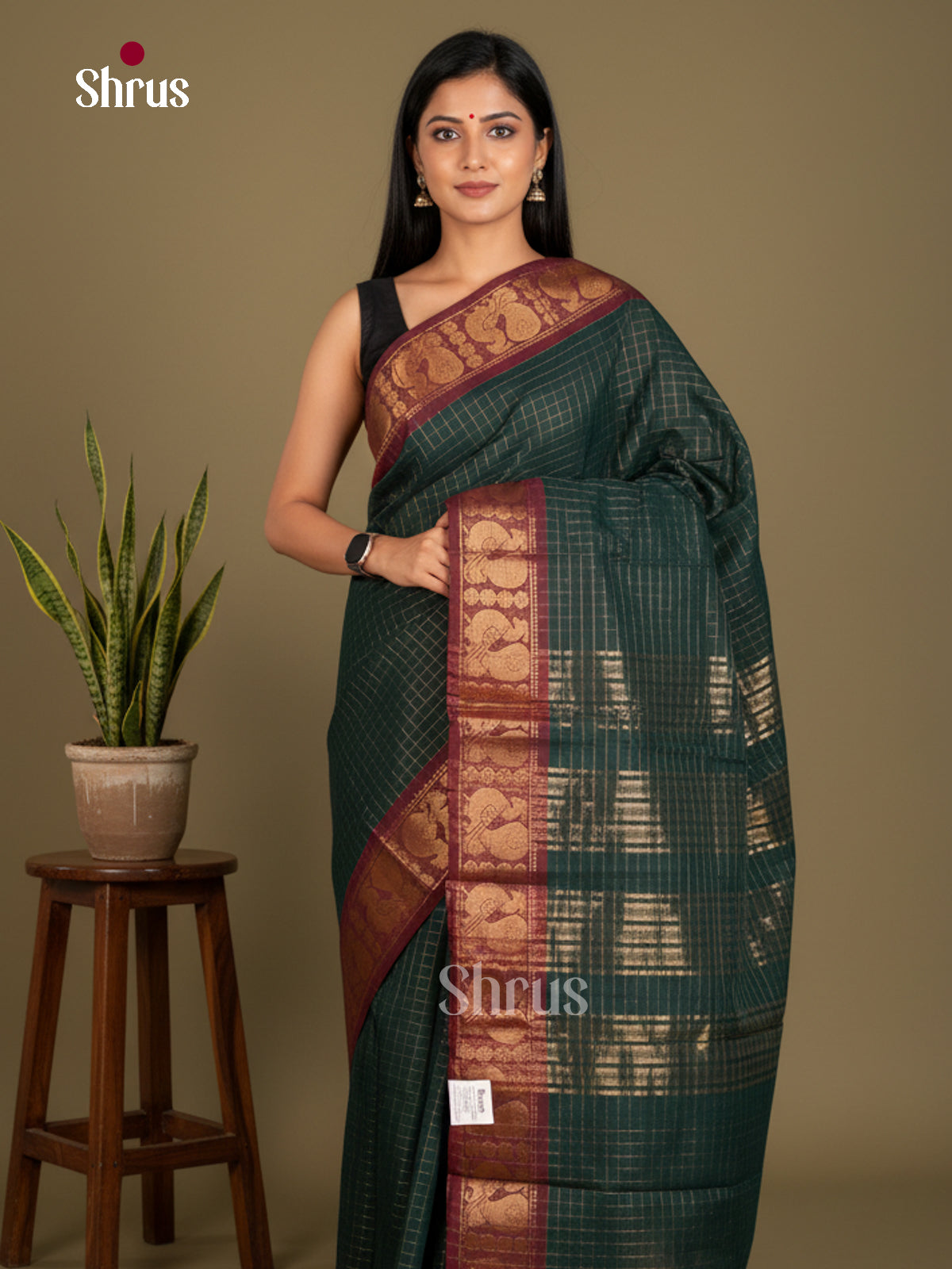 EBS26016 - Sungudi Cotton Saree - Shop on Shrus.com