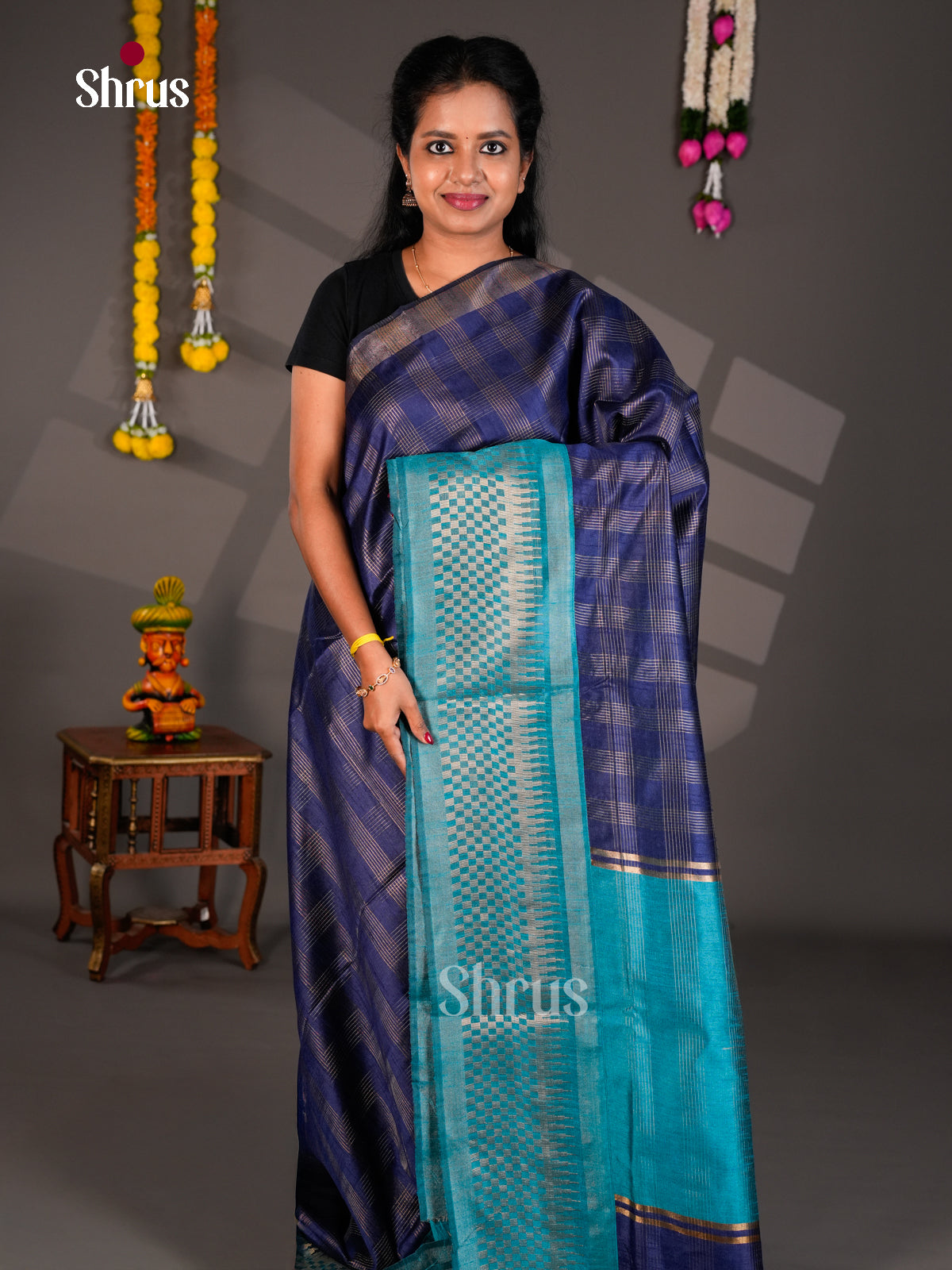 EBS26183 - Semi Rawsilk Saree - Shop on Shrus.com