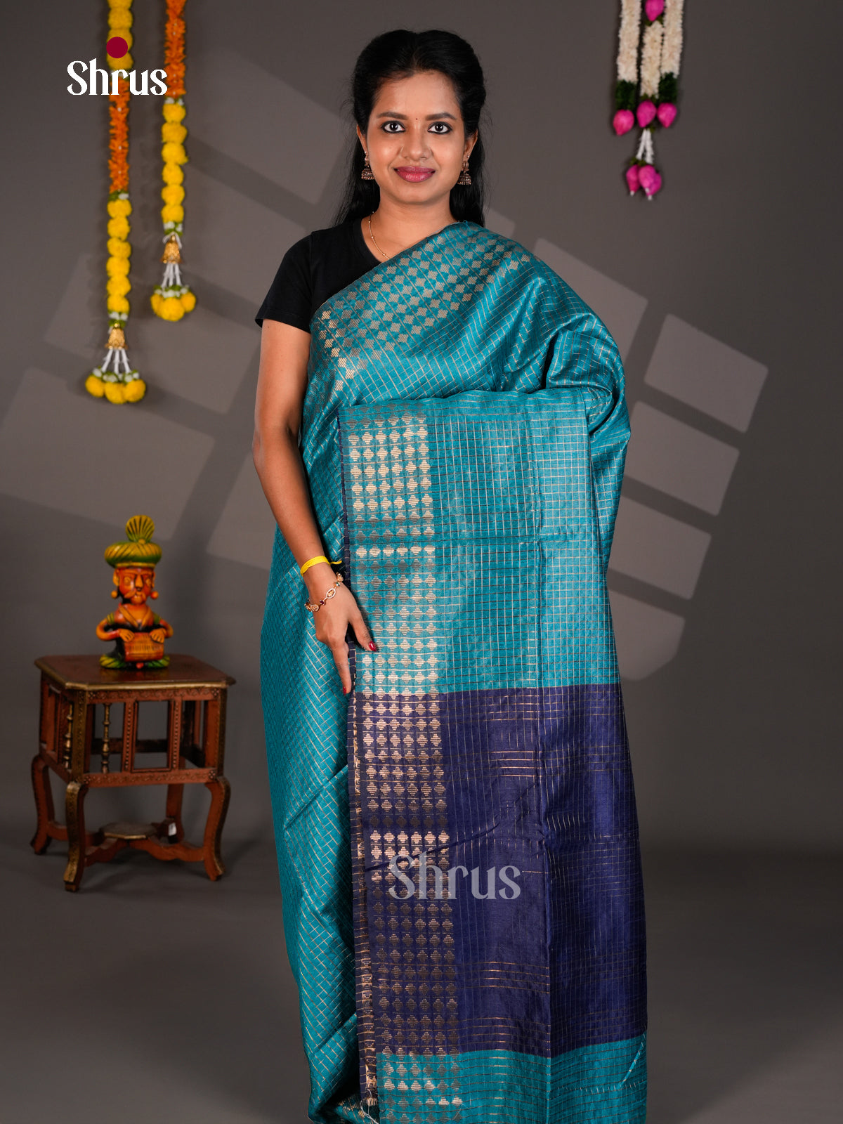 EBS26210 - Semi Rawsilk Saree - Shop on Shrus.com