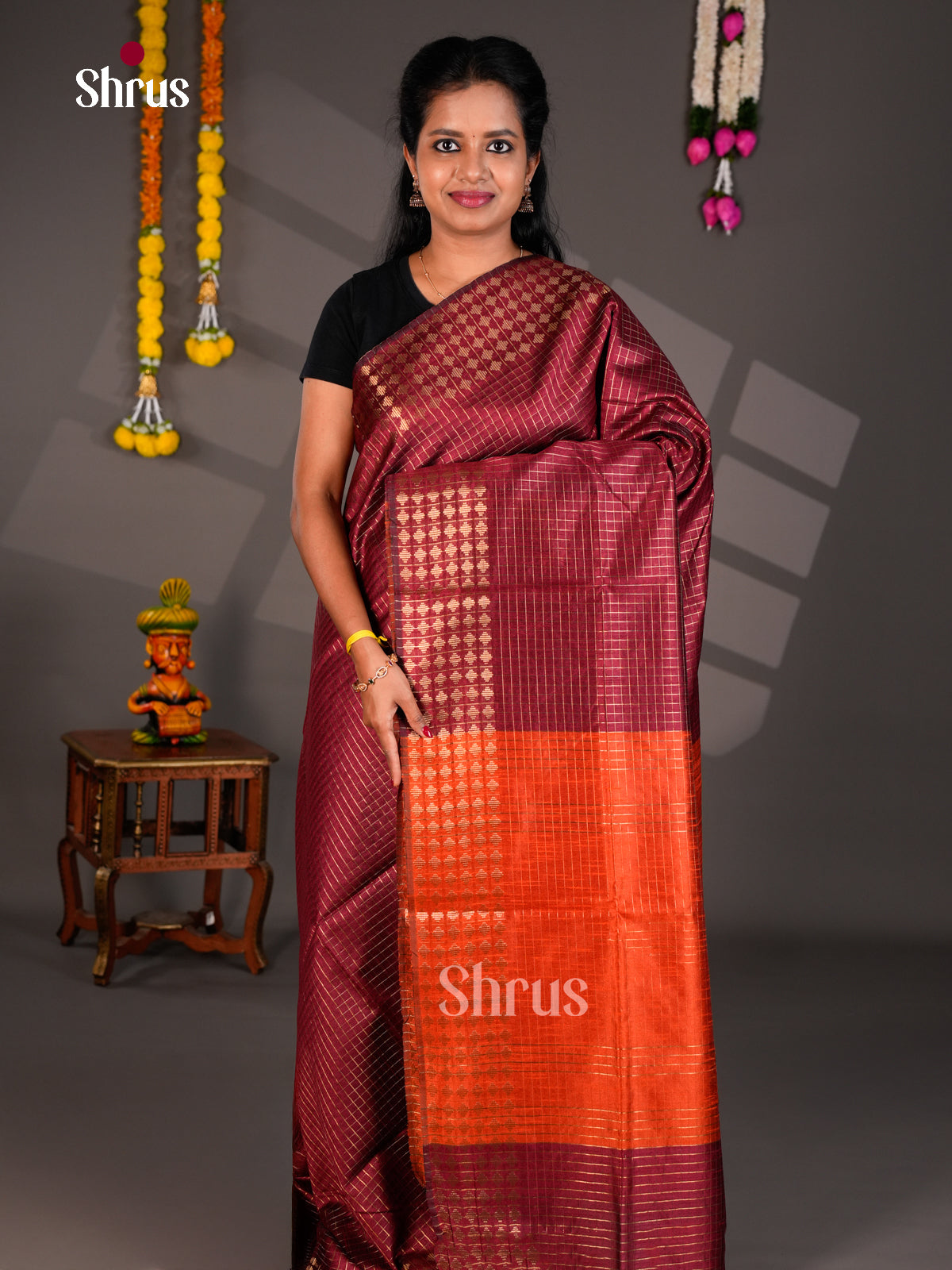 EBS26214 - Semi Rawsilk Saree - Shop on Shrus.com