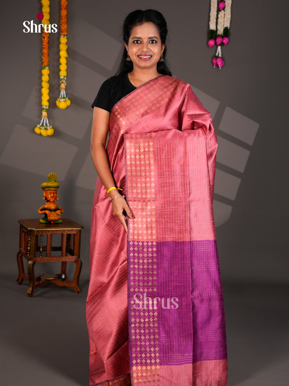 EBS26219 - Semi Rawsilk Saree - Shop on Shrus.com