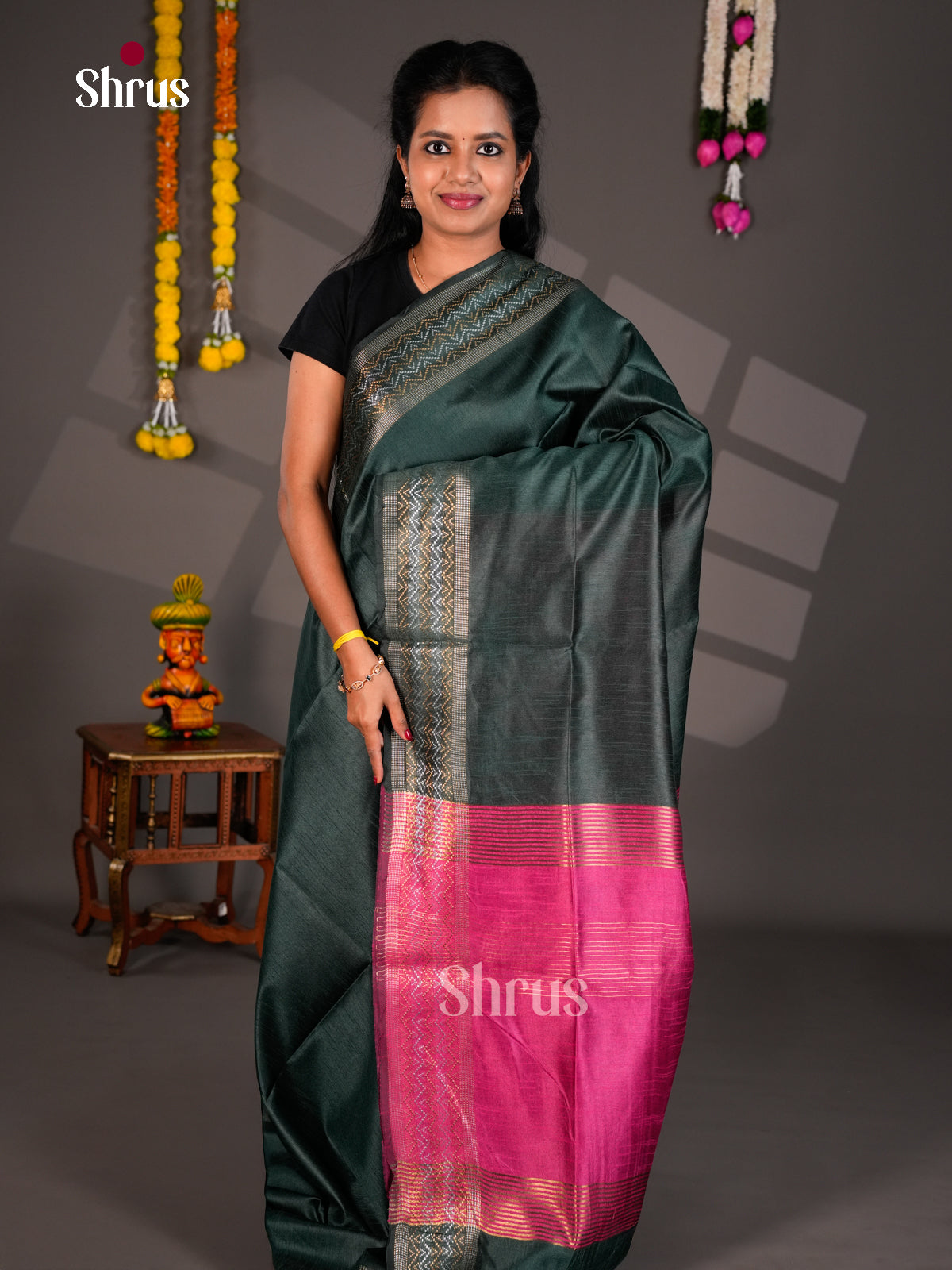 EBS26226 - Semi Rawsilk Saree - Shop on Shrus.com