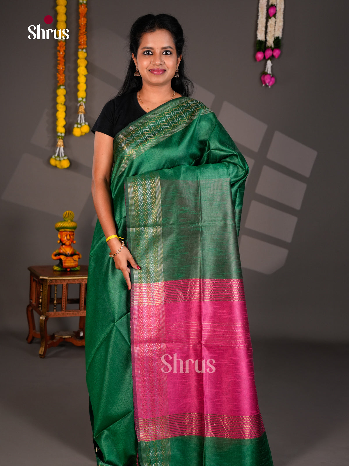 EBS26228 - Semi Rawsilk Saree - Shop on Shrus.com