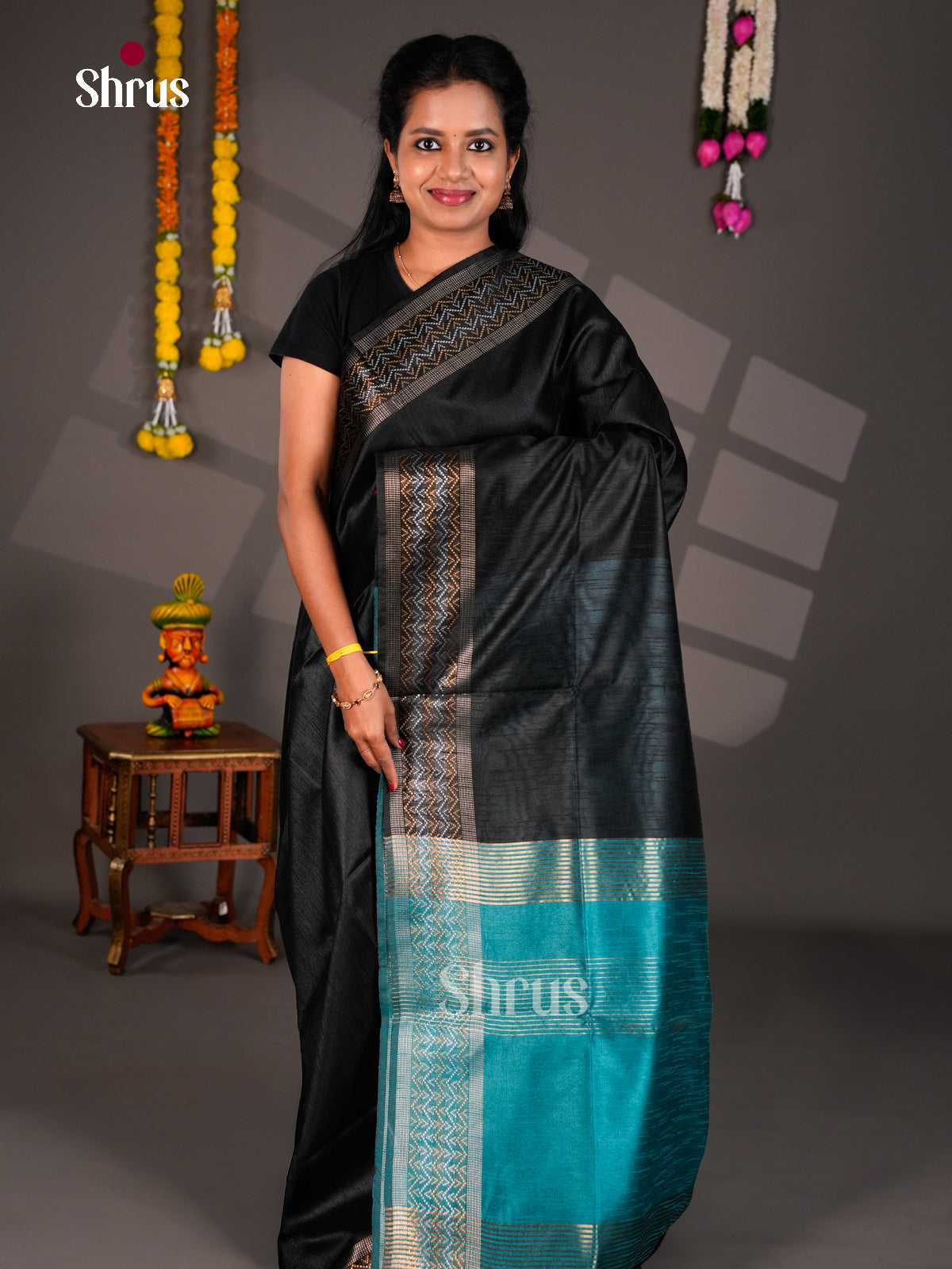 EBS26229 - Semi Rawsilk Saree - Shop on Shrus.com
