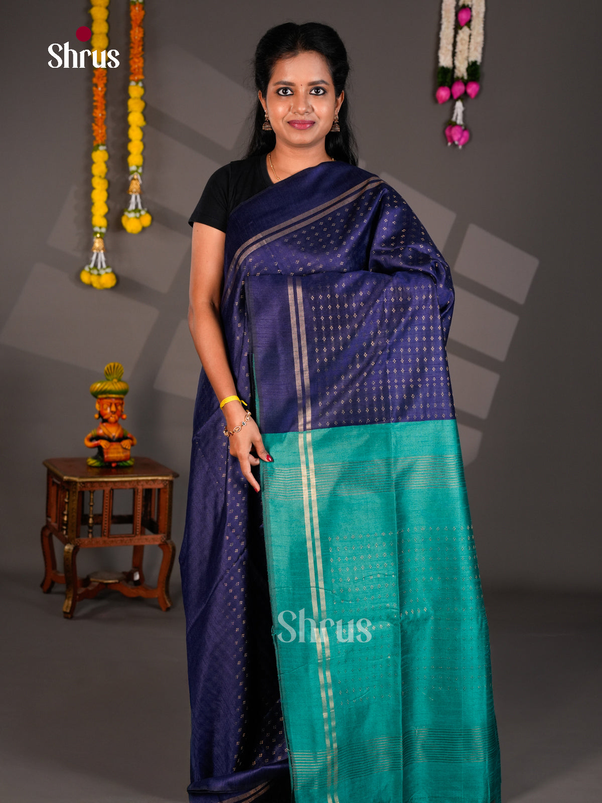EBS26231 - Semi Rawsilk Saree - Shop on Shrus.com