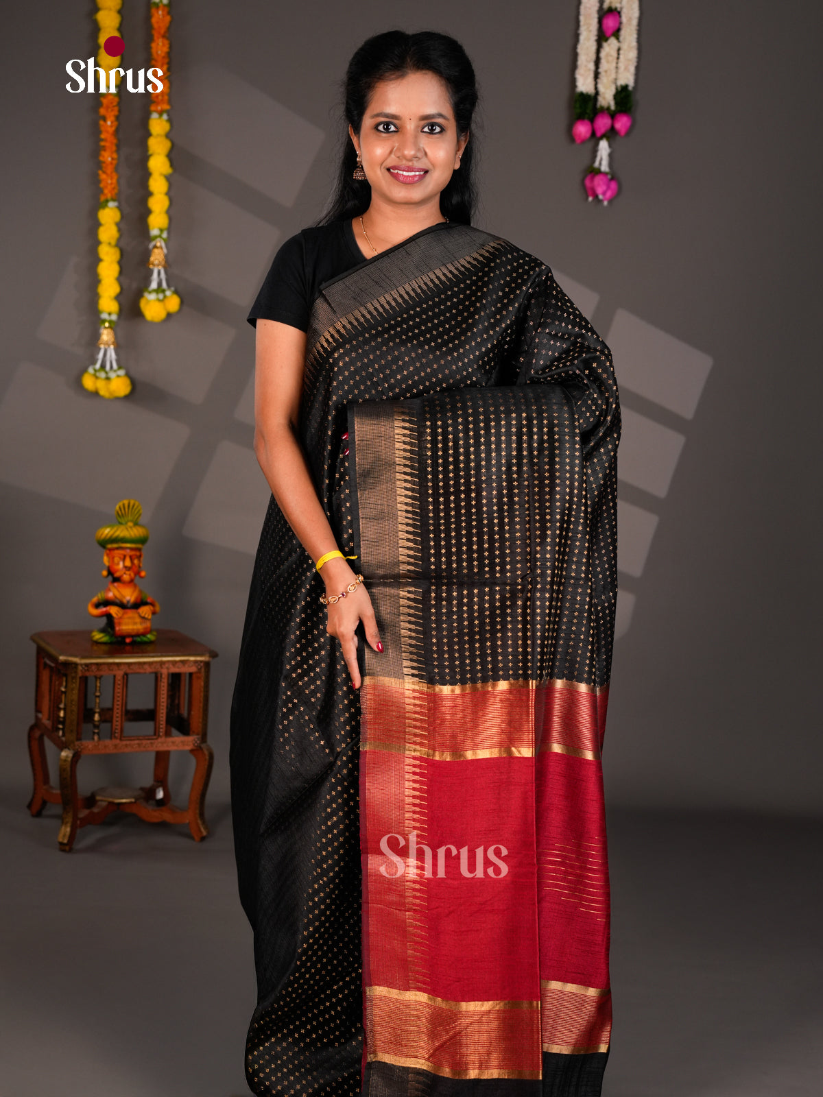 EBS26238 - Semi Rawsilk Saree - Shop on Shrus.com