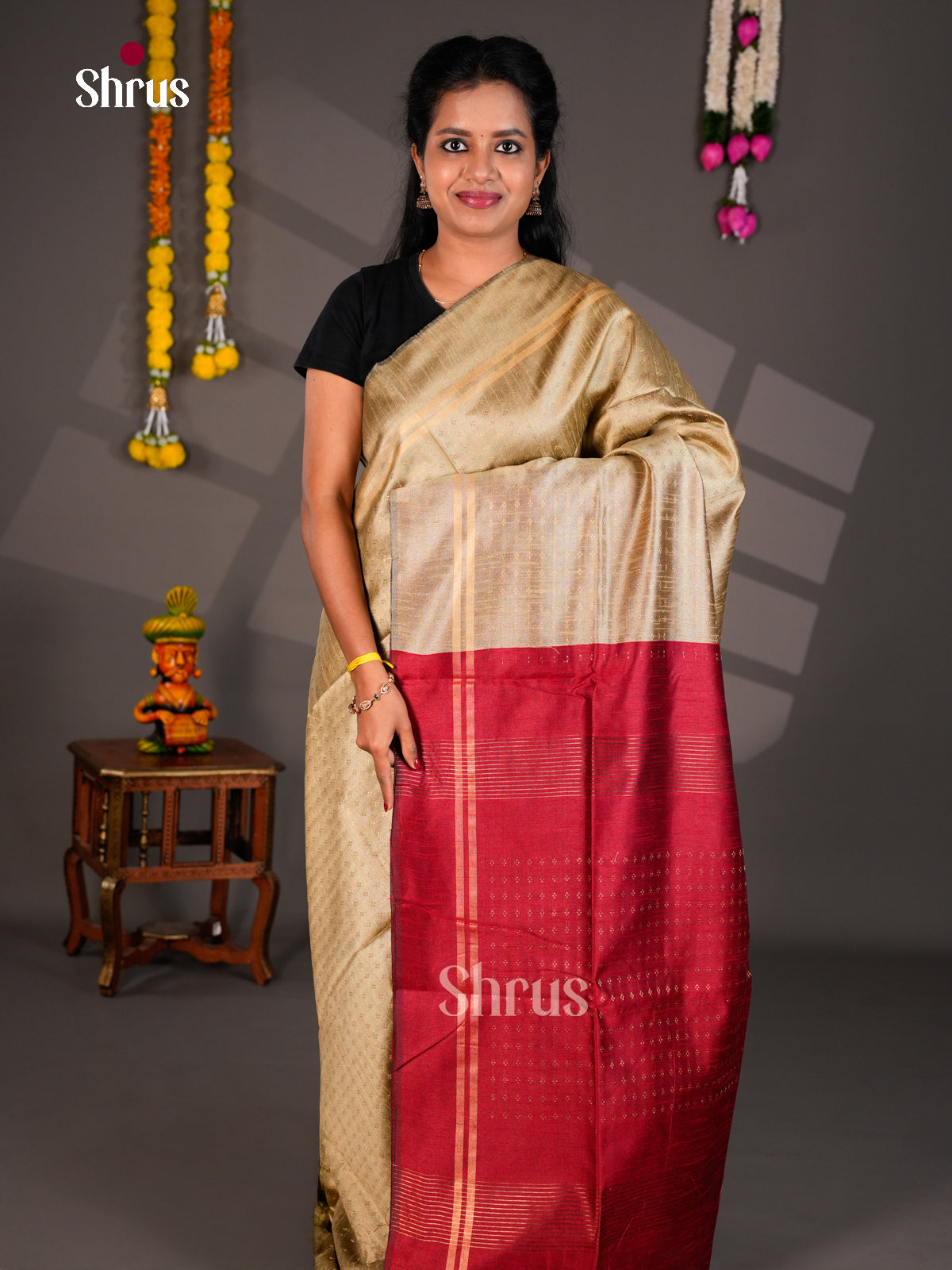 EBS26240 - Semi Rawsilk Saree - Shop on Shrus.com