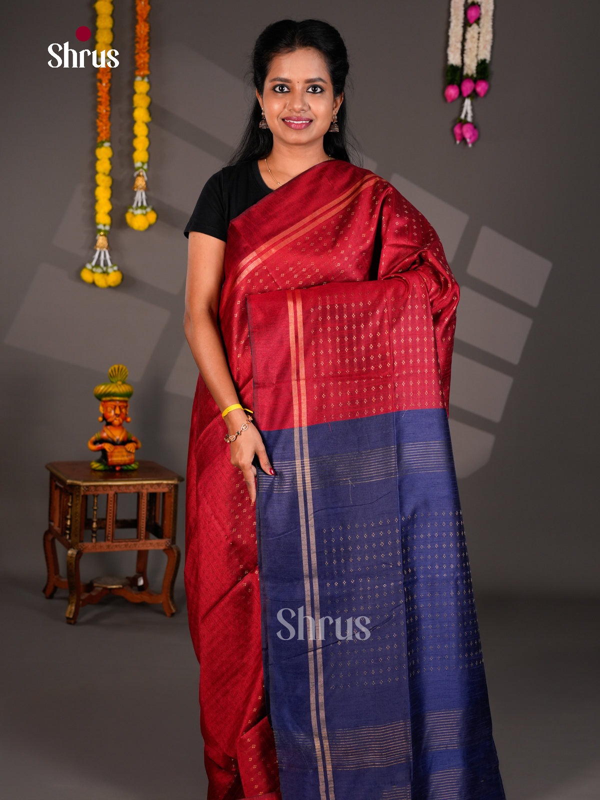 EBS26241 - Semi Rawsilk Saree - Shop on Shrus.com