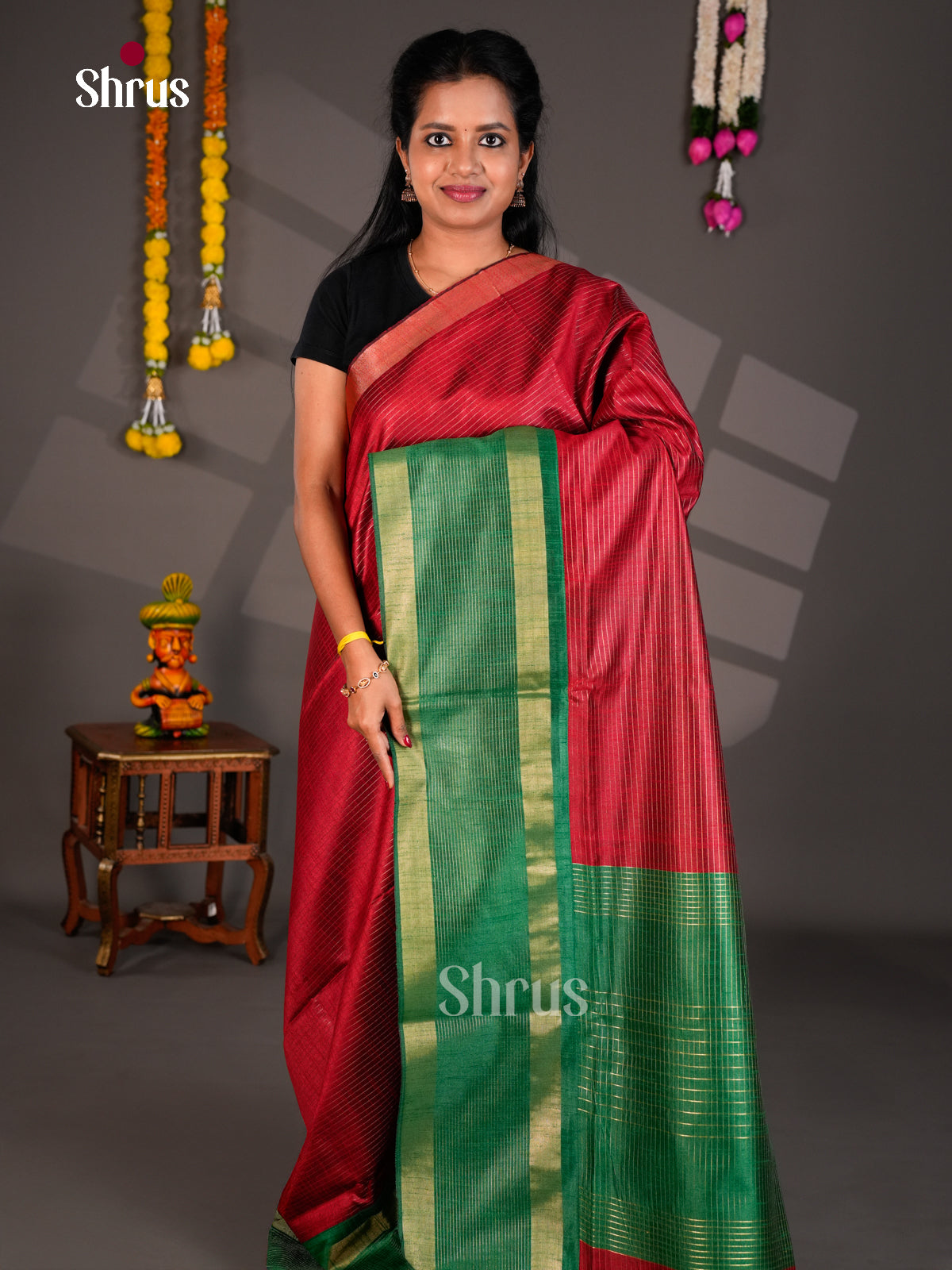 EBS26256 - Semi Rawsilk Saree - Shop on Shrus.com