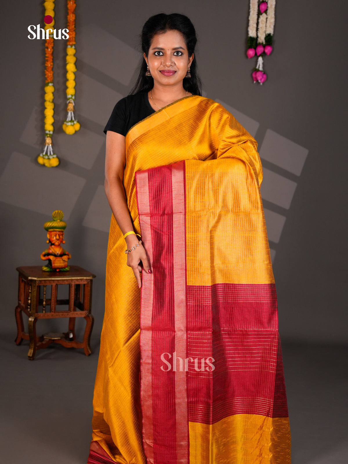 EBS26257 - Semi Rawsilk Saree - Shop on Shrus.com
