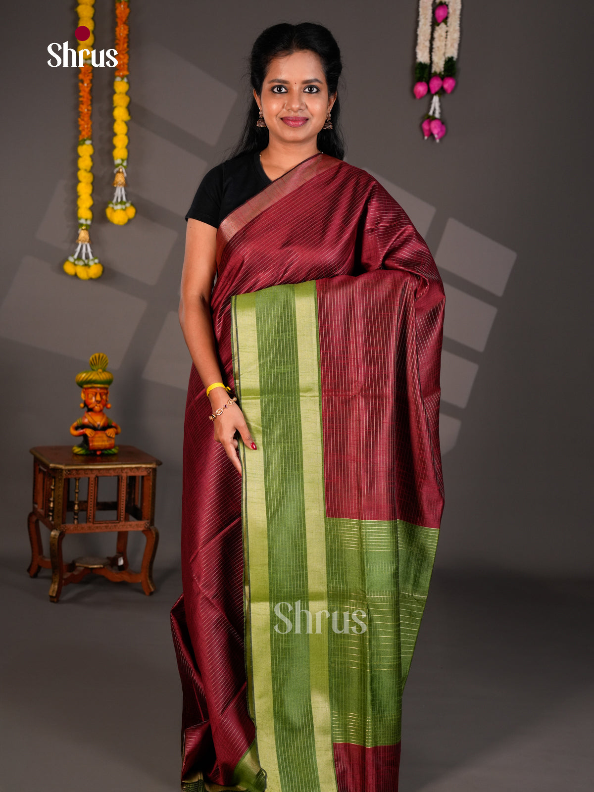 EBS26258 - Semi Rawsilk Saree - Shop on Shrus.com
