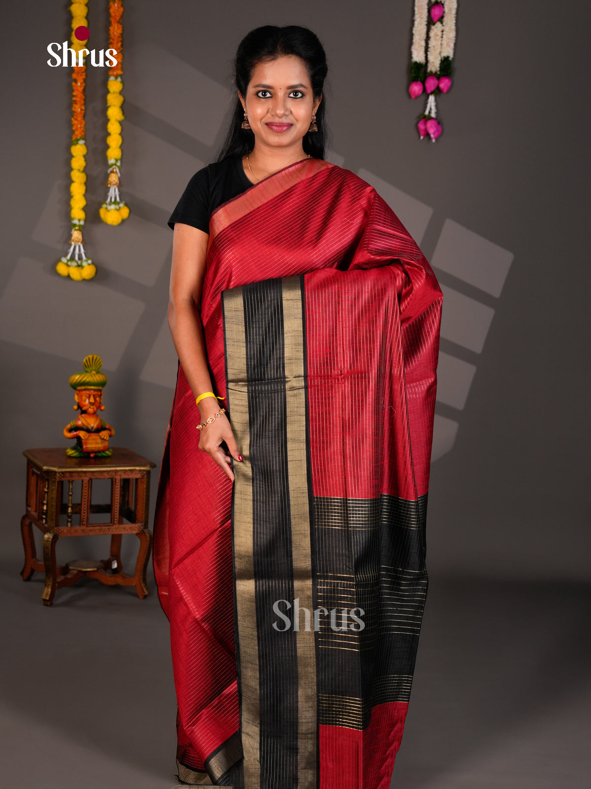 EBS26260 - Semi Rawsilk Saree - Shop on Shrus.com