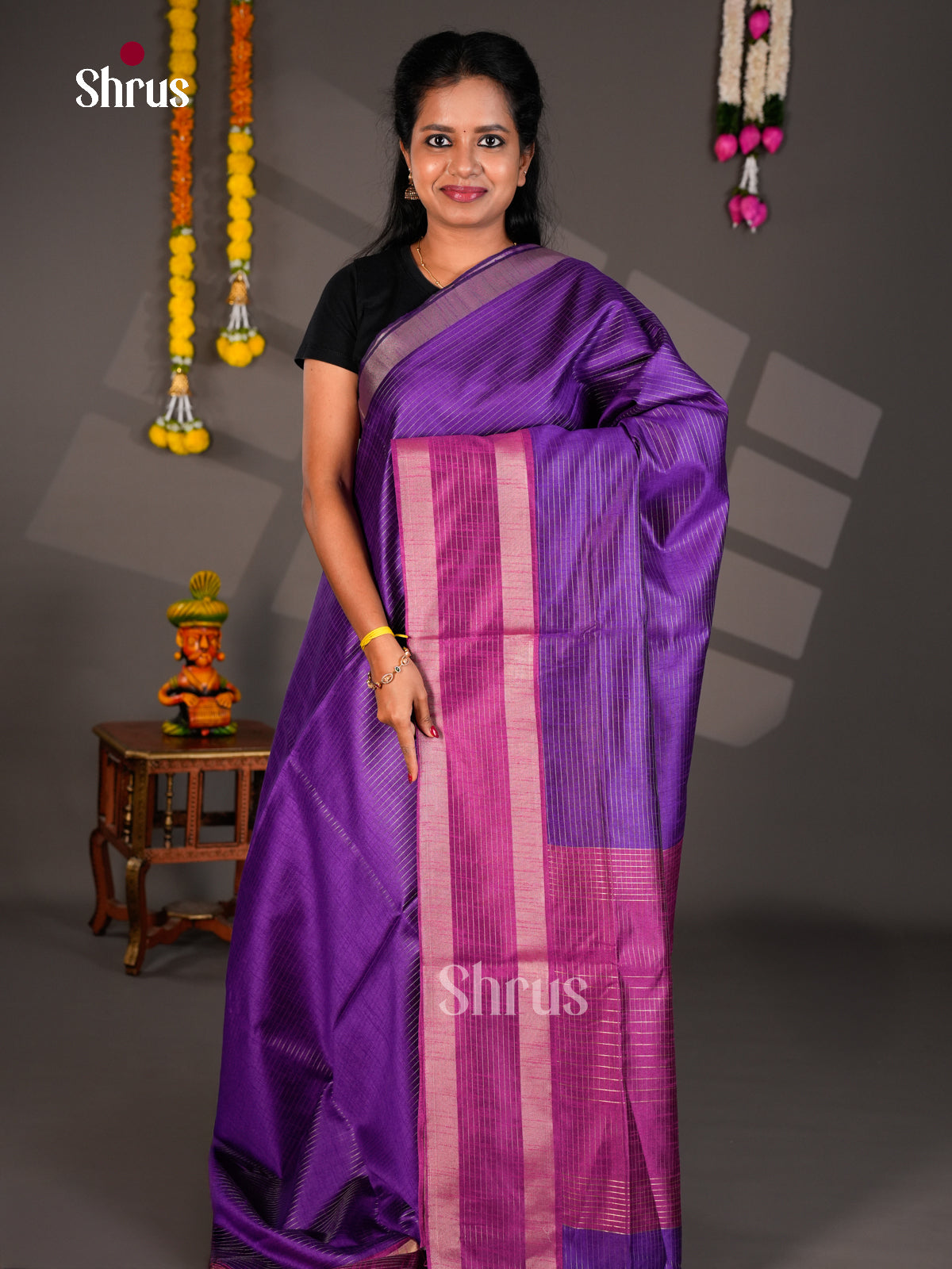 EBS26265 - Semi Rawsilk Saree - Shop on Shrus.com