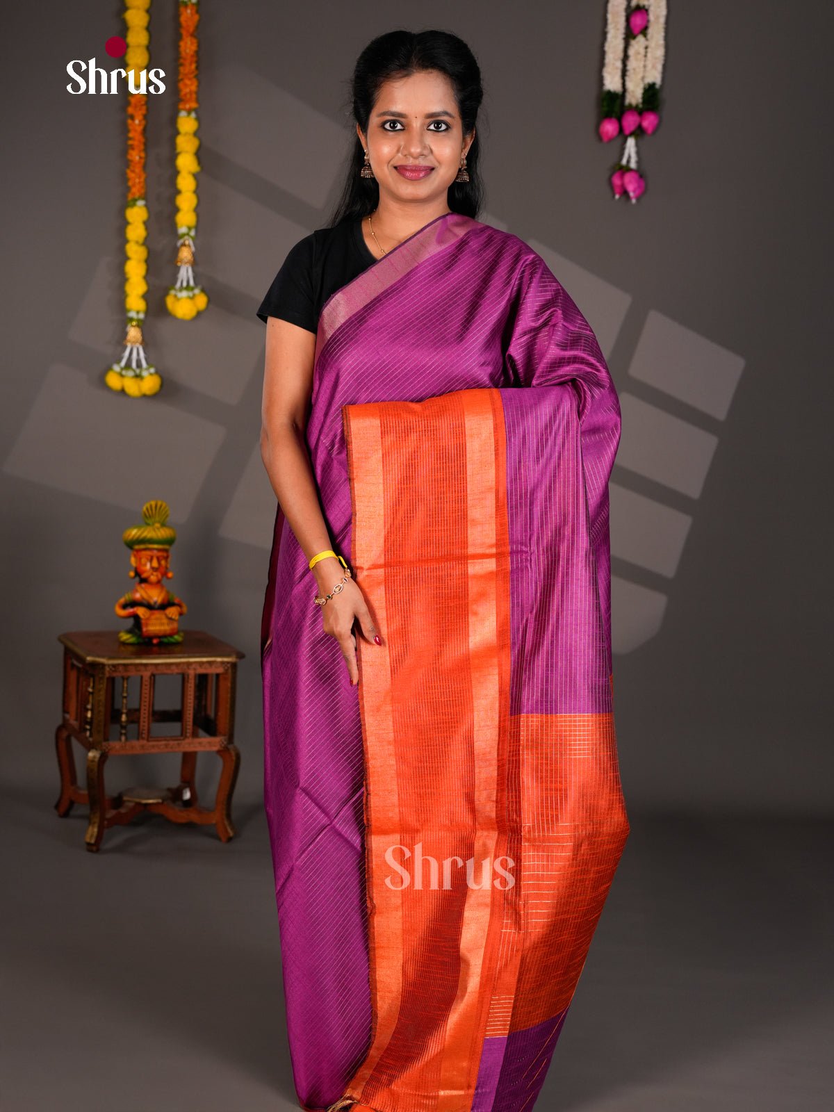 EBS26267 - Semi Rawsilk Saree - Shop on Shrus.com