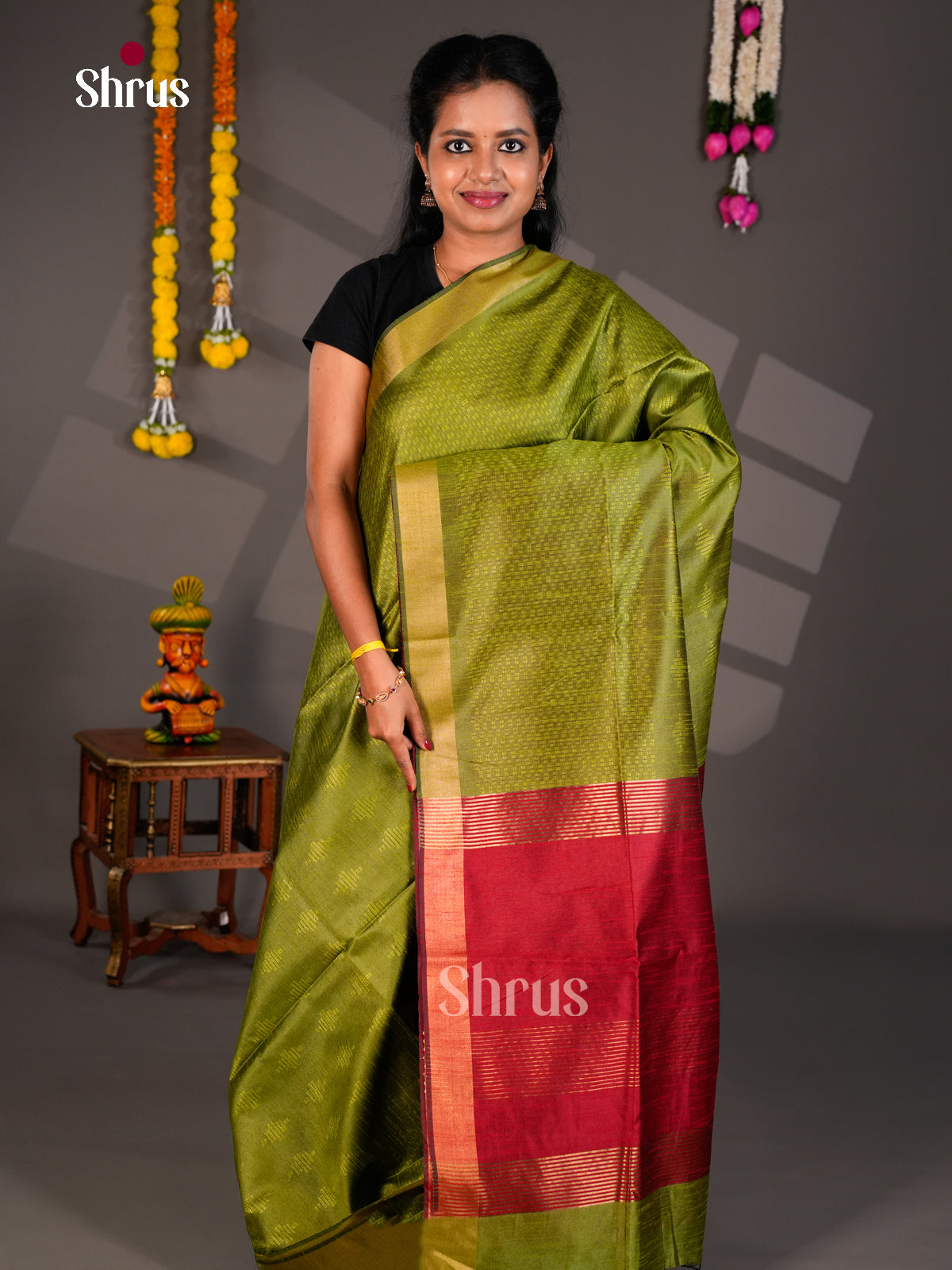EBS26280 - Semi Rawsilk Saree - Shop on Shrus.com