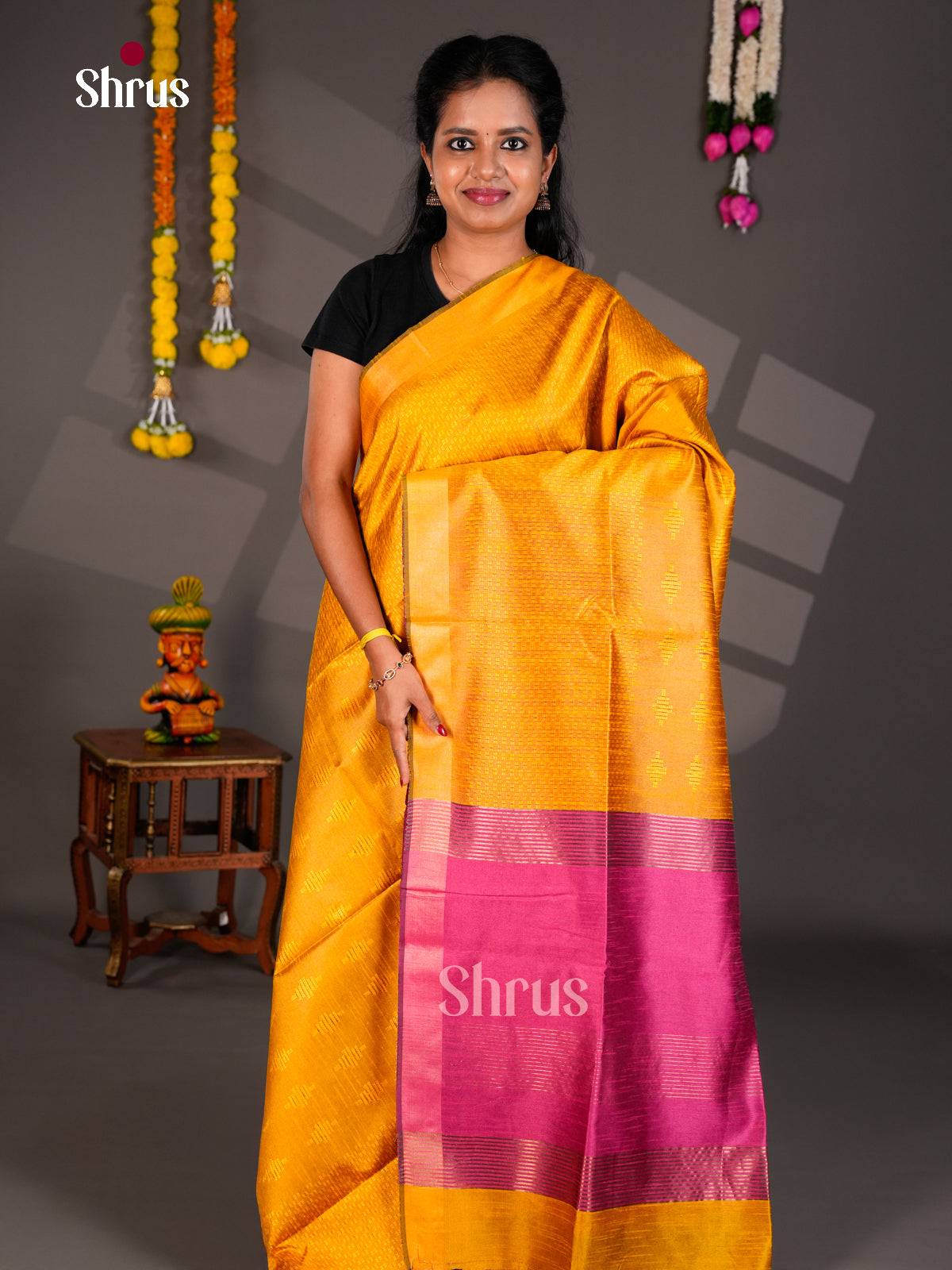 EBS26281 - Semi Rawsilk Saree - Shop on Shrus.com