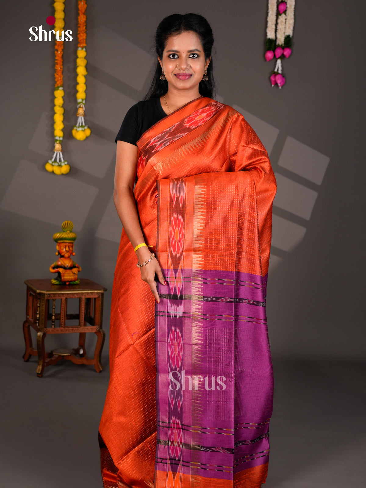 EBS26293 - Semi Rawsilk Saree - Shop on Shrus.com