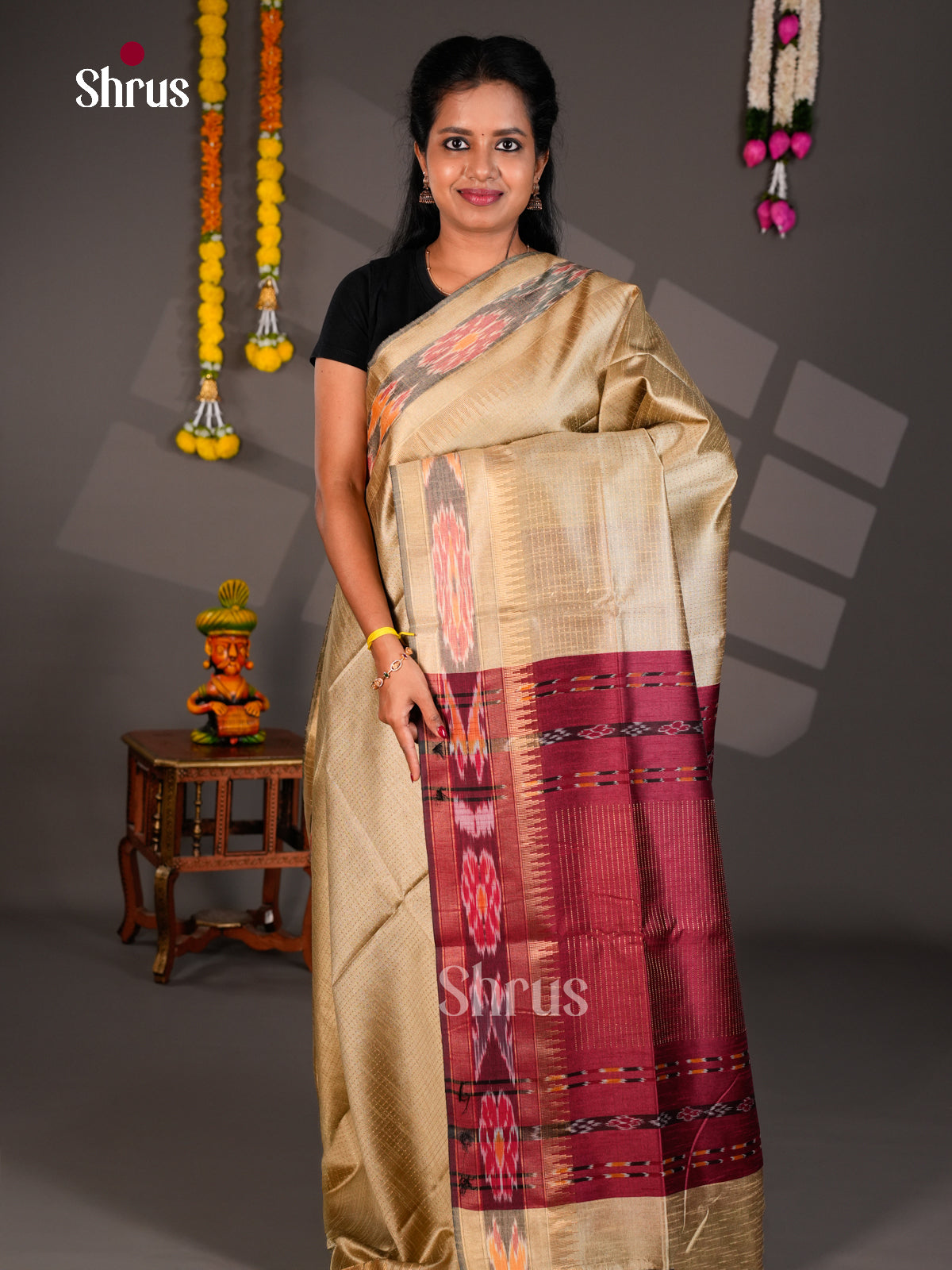EBS26297 - Semi Rawsilk Saree - Shop on Shrus.com