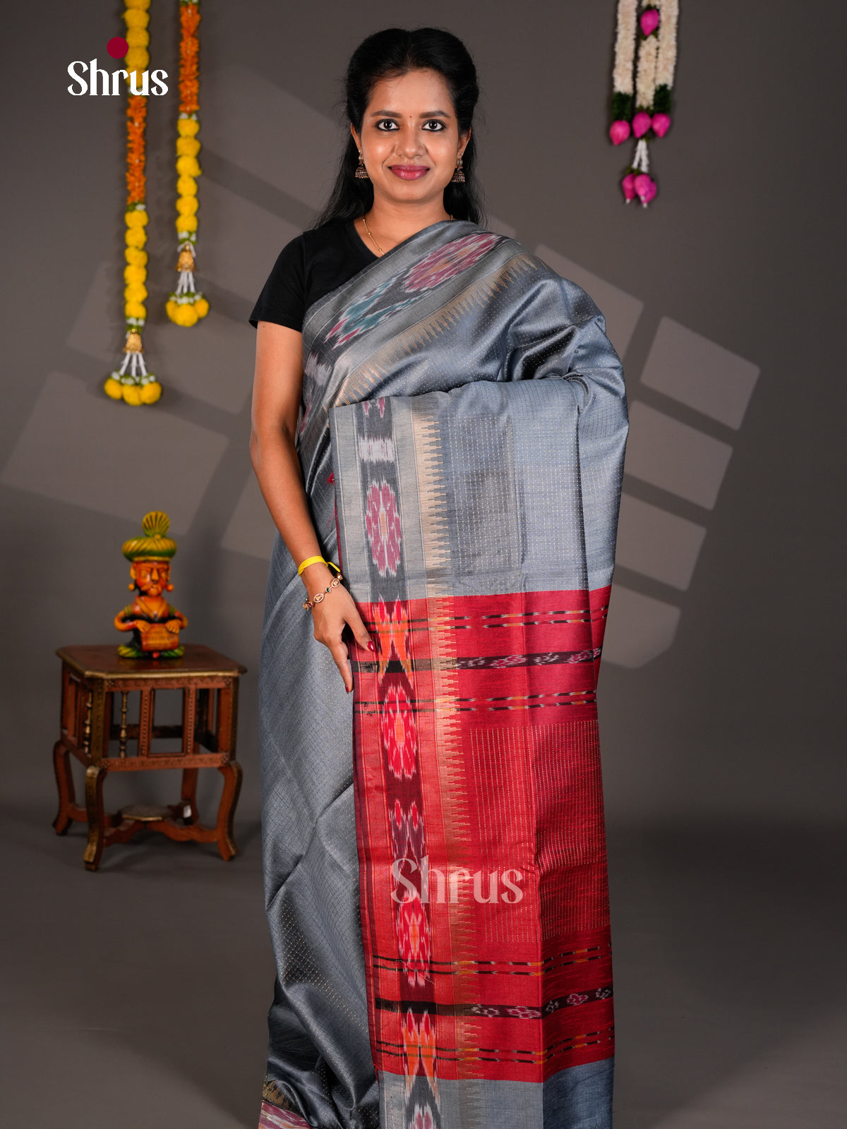 EBS26301 - Semi Rawsilk Saree - Shop on Shrus.com