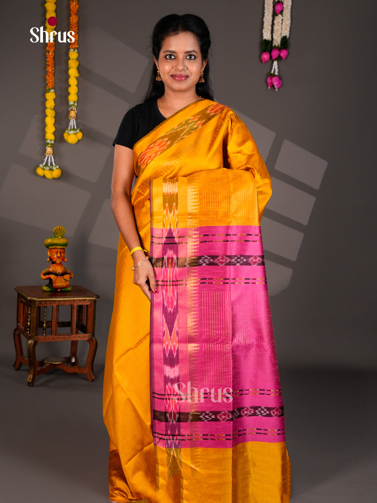EBS26302 - Semi Rawsilk Saree - Shop on Shrus.com
