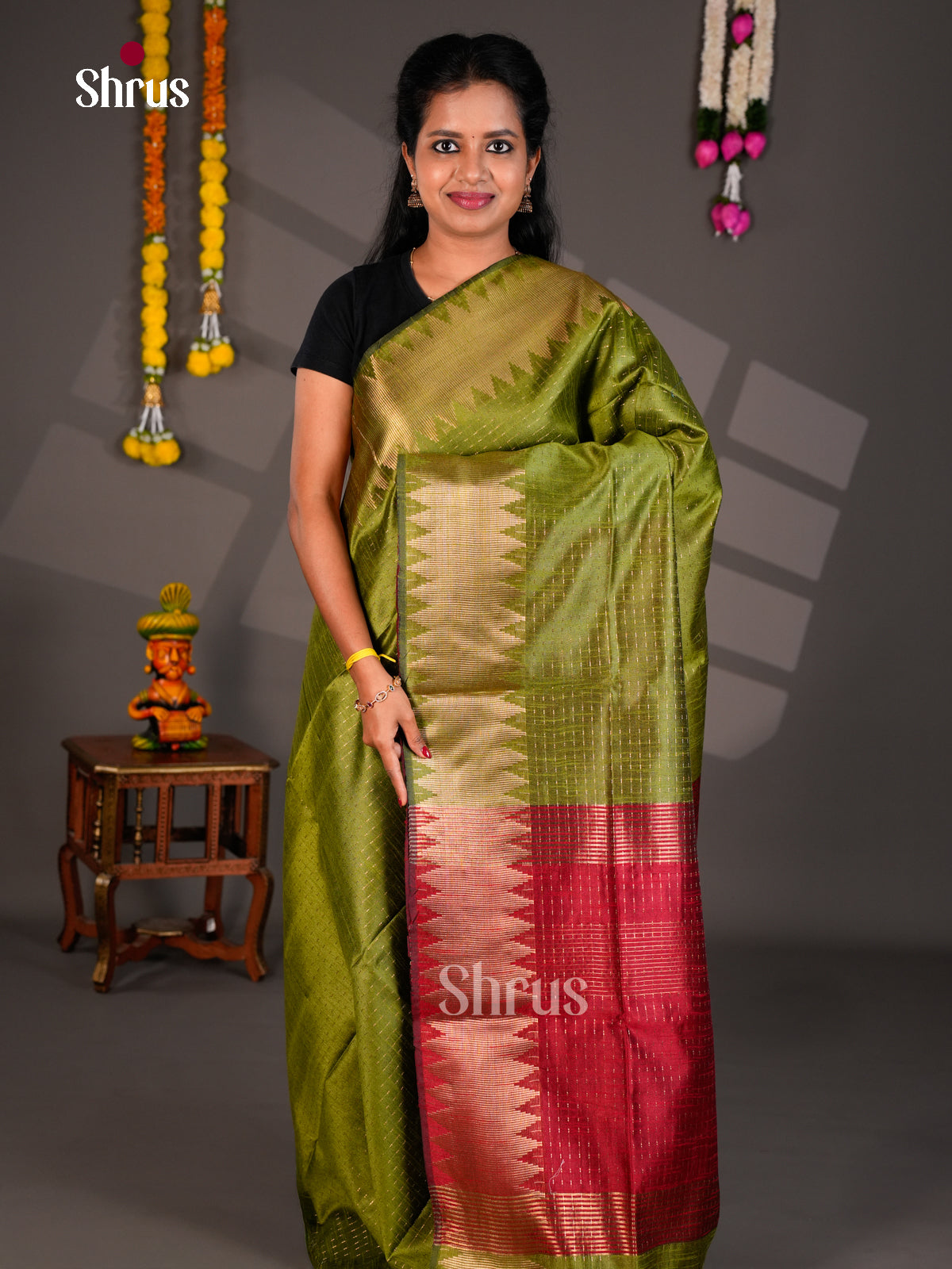 EBS26322 - Semi Rawsilk Saree - Shop on Shrus.com