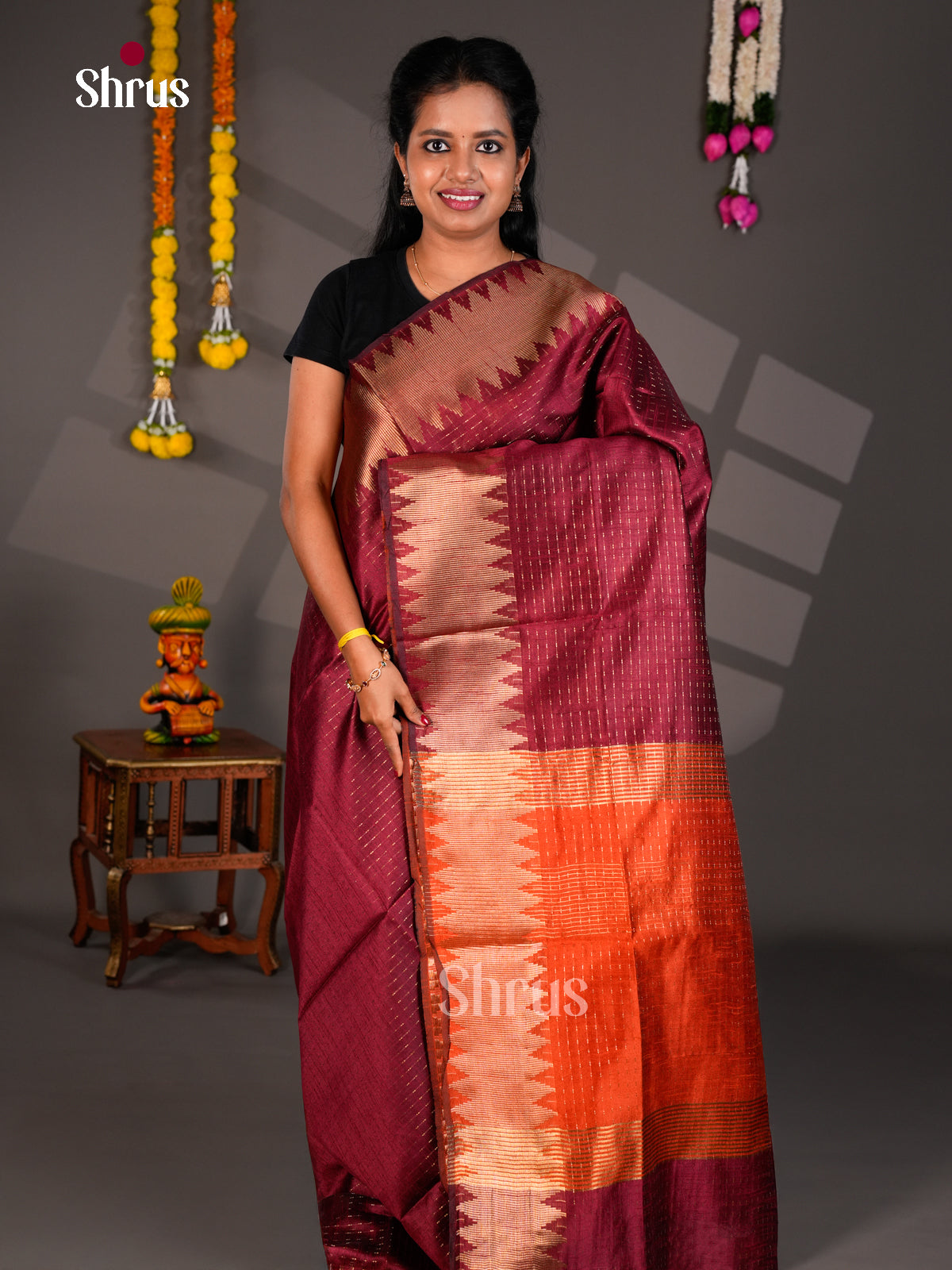 EBS26323 - Semi Rawsilk Saree - Shop on Shrus.com