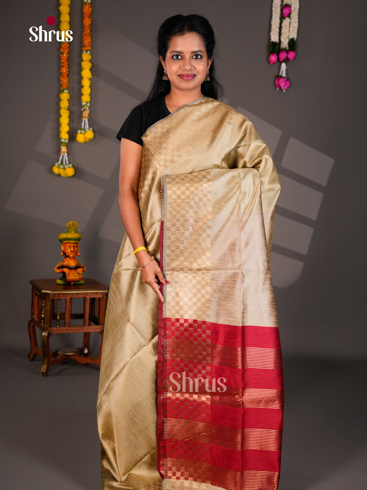 EBS26331 - Semi Rawsilk Saree - Shop on Shrus.com