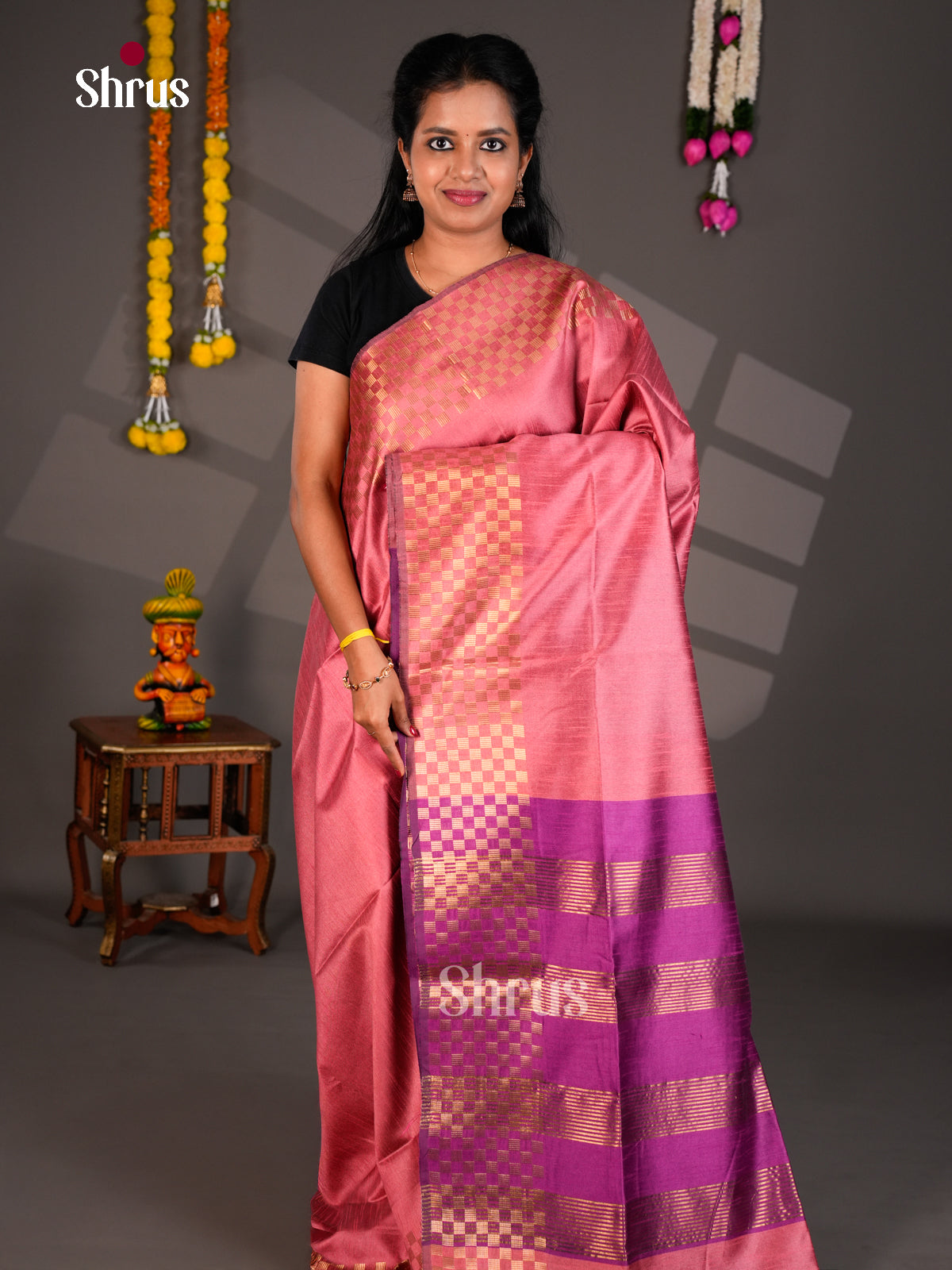 EBS26332 - Semi Rawsilk Saree - Shop on Shrus.com