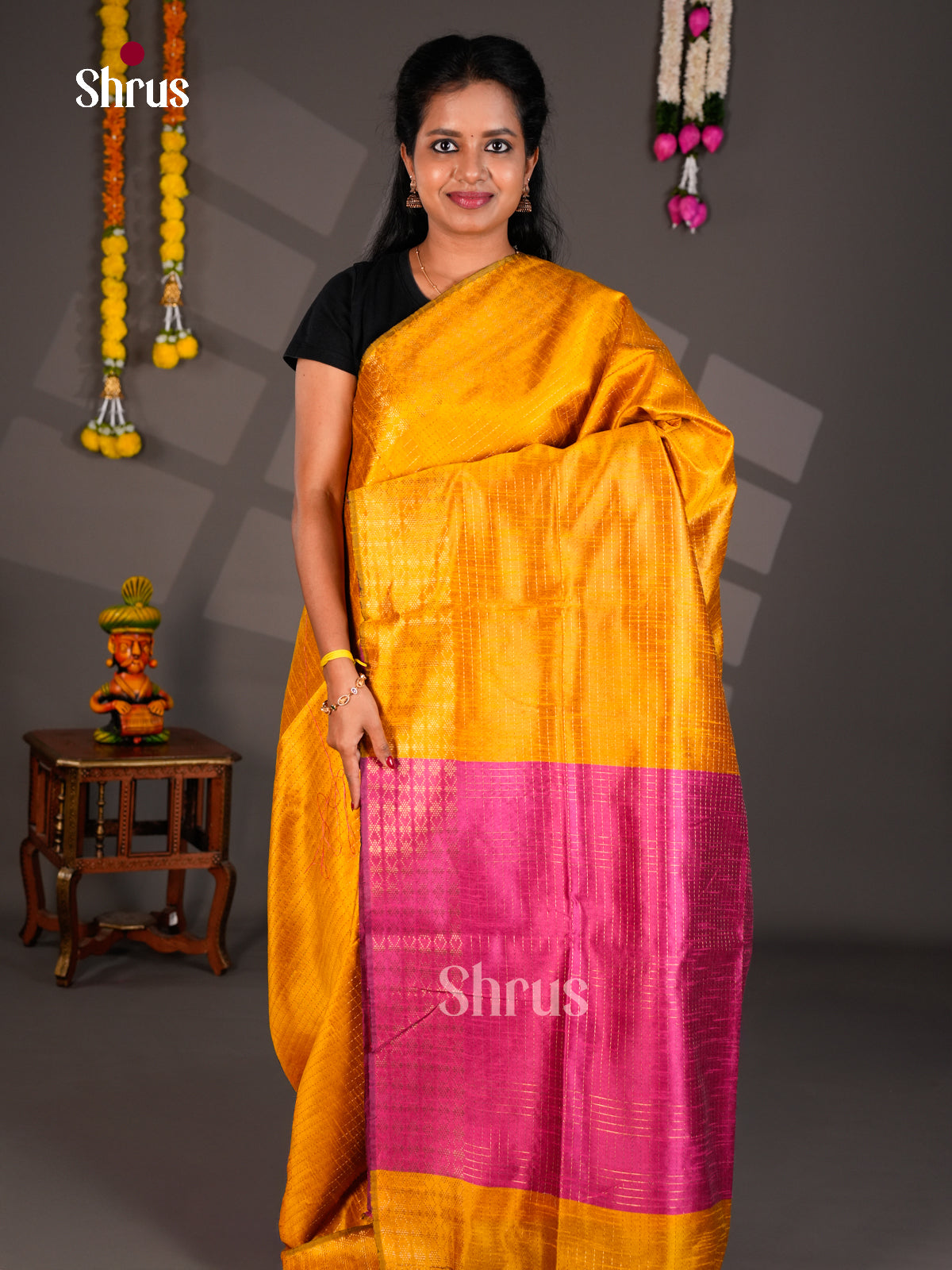EBS26387 - Semi Rawsilk Saree - Shop on Shrus.com
