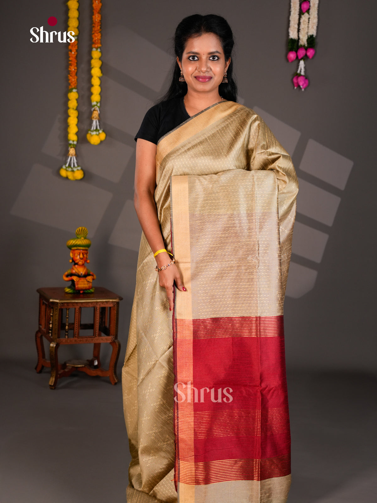 EBS26439 - Semi Rawsilk Saree - Shop on Shrus.com