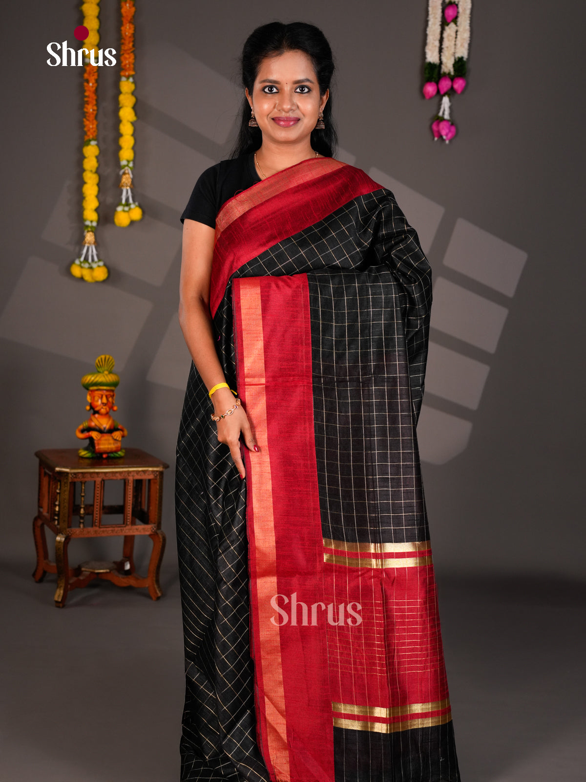 EBS26463 - Semi Rawsilk Saree - Shop on Shrus.com
