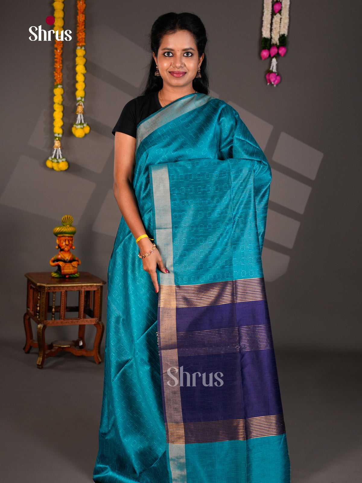 EBS26466 - Semi Rawsilk Saree - Shop on Shrus.com