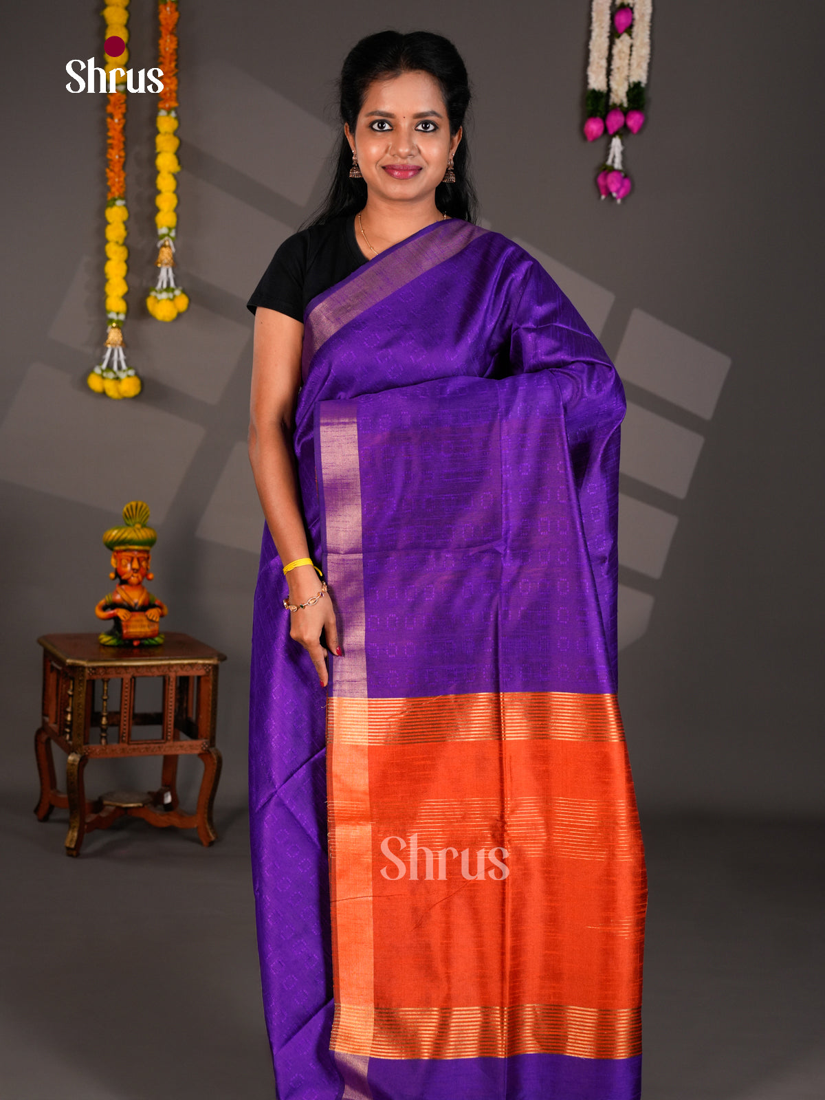 EBS26467 - Semi Rawsilk Saree - Shop on Shrus.com