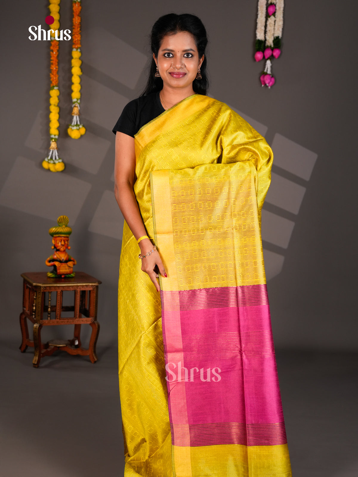 EBS26470 - Semi Rawsilk Saree - Shop on Shrus.com