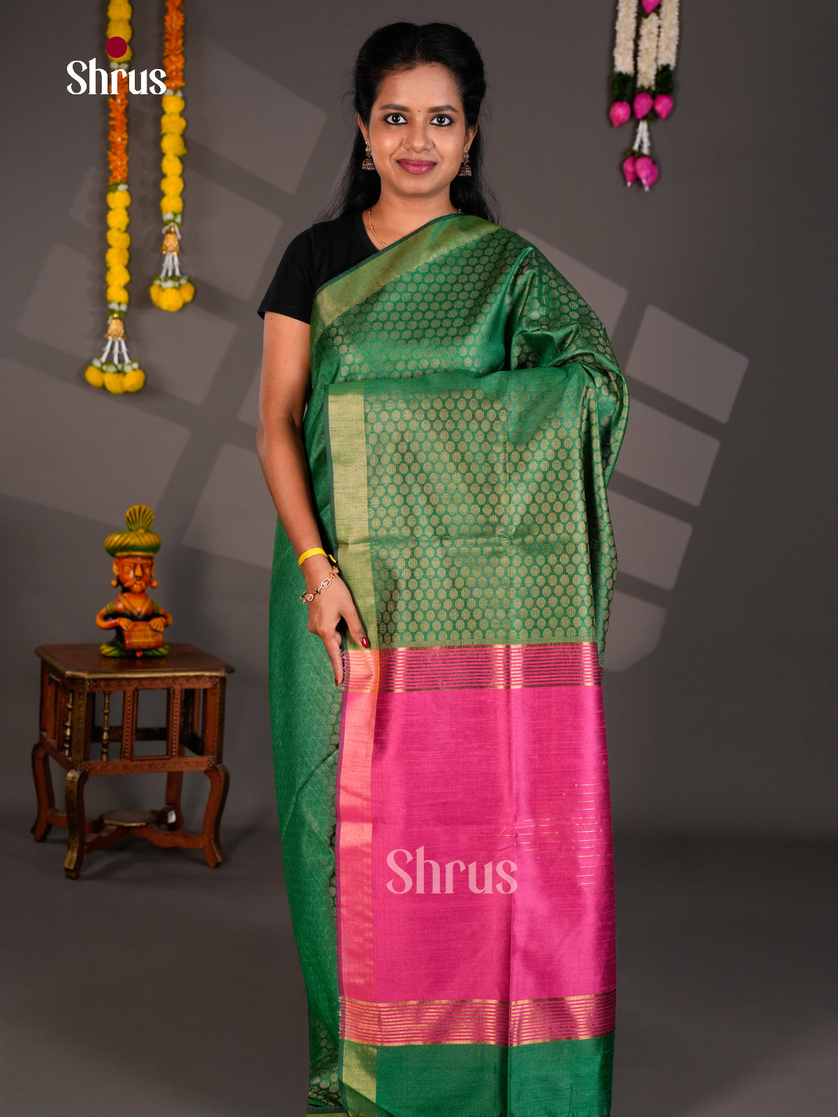 EBS26531 - Semi Rawsilk Saree - Shop on Shrus.com