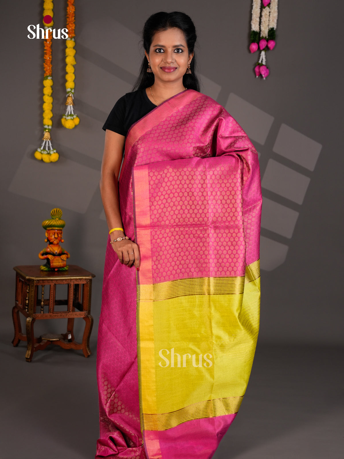EBS26537 - Semi Rawsilk Saree - Shop on Shrus.com
