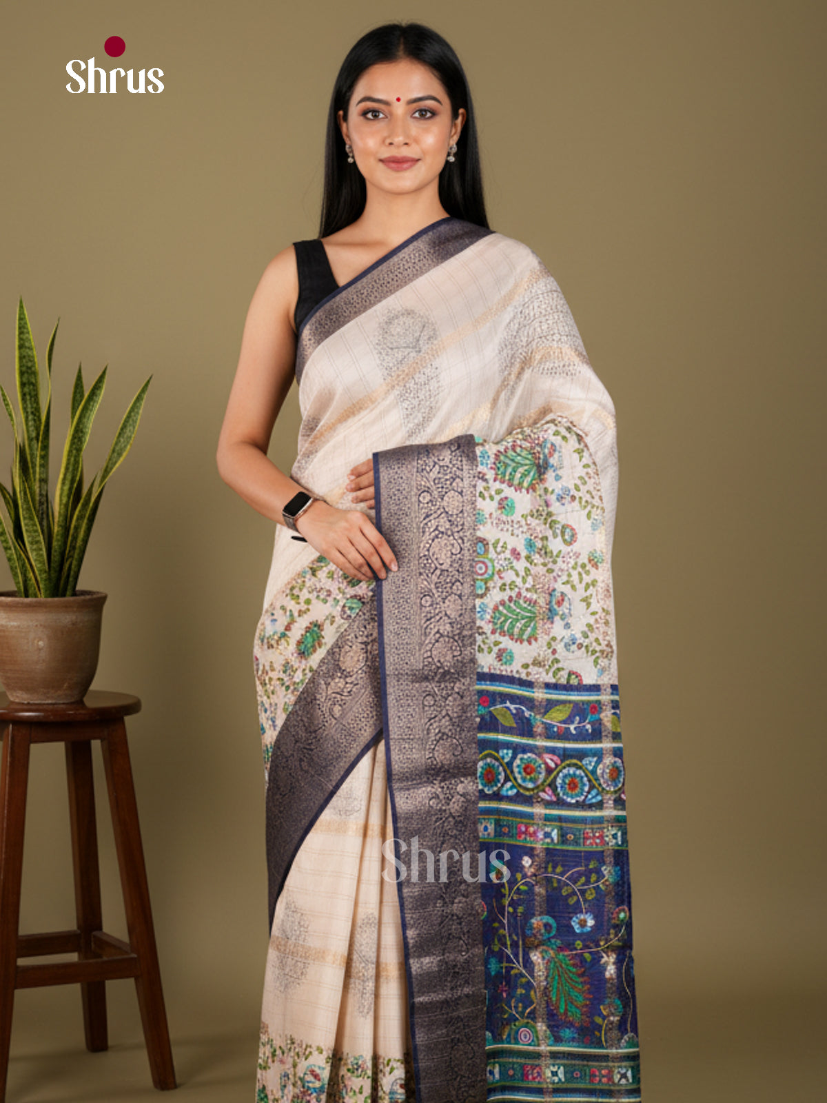 Semi Crepe Saree - EBS27001 - Shop on Shrus.com