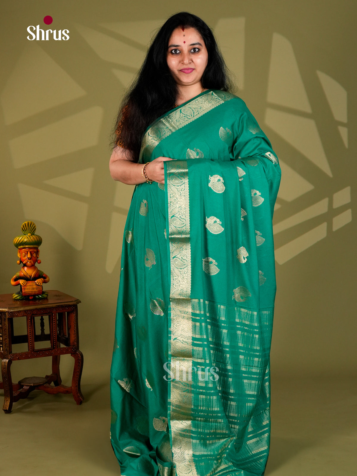 Semi Mysoresilk Saree - EBS28088 - Shop on Shrus.com