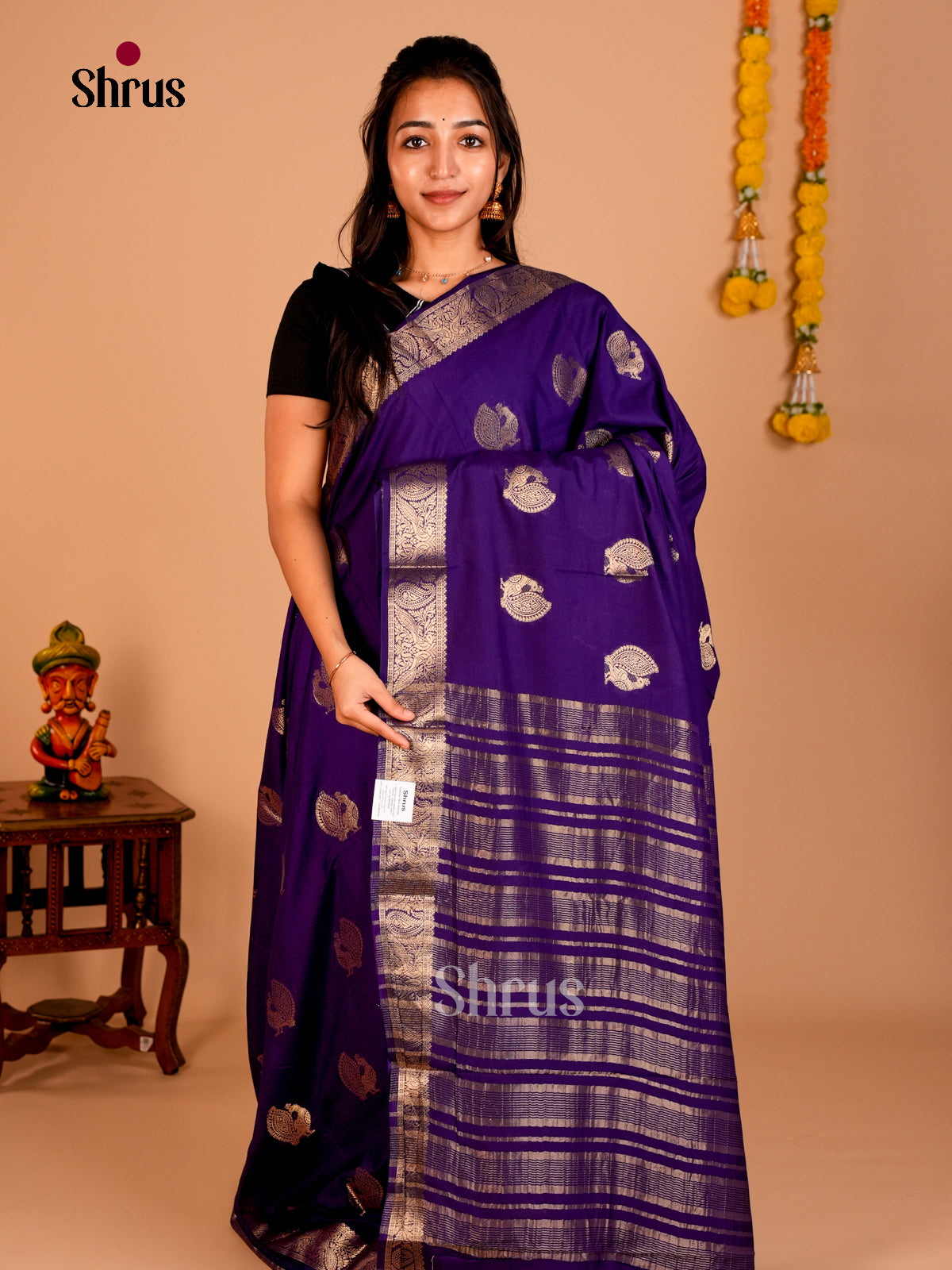 Semi Mysoresilk Saree - EBS28093 - Shop on Shrus.com