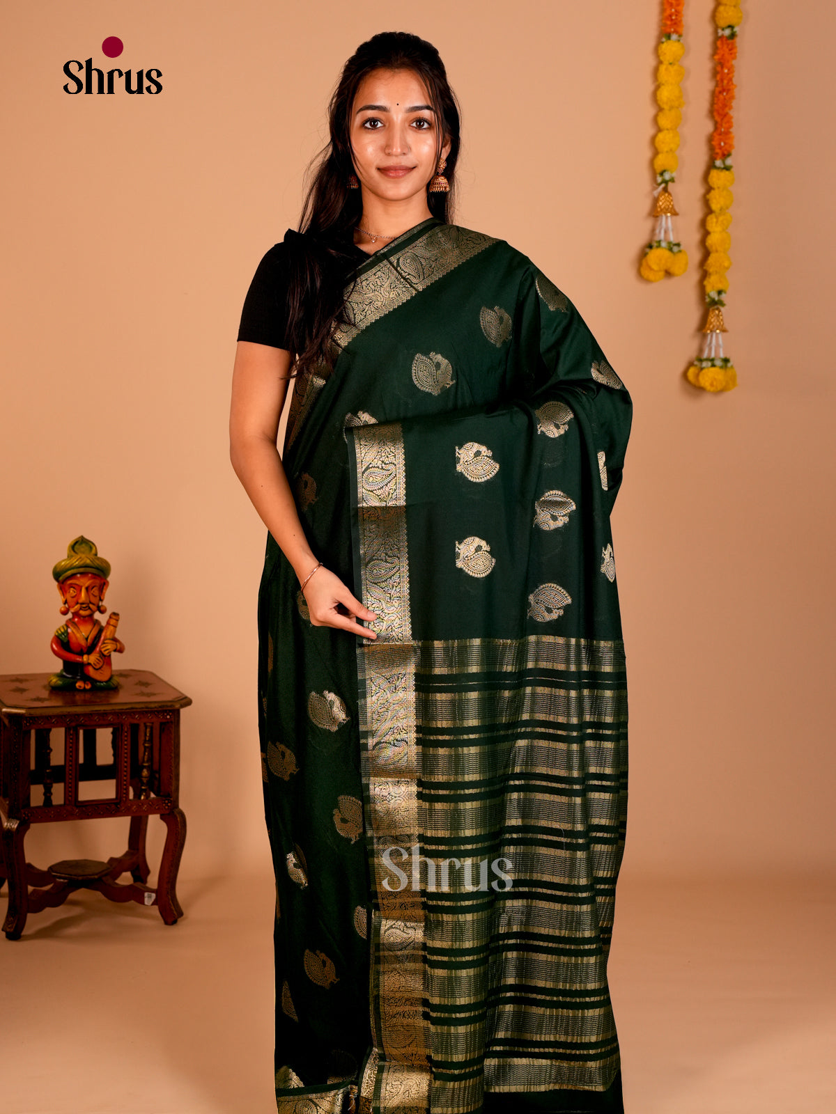 Semi Mysoresilk Saree - EBS28095 - Shop on Shrus.com