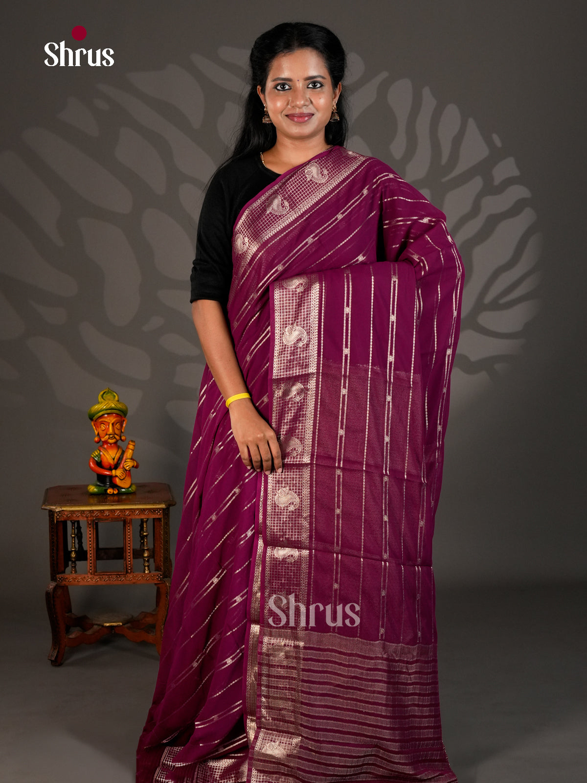 Semi Mysoresilk Saree - EBS28135 - Shop on Shrus.com