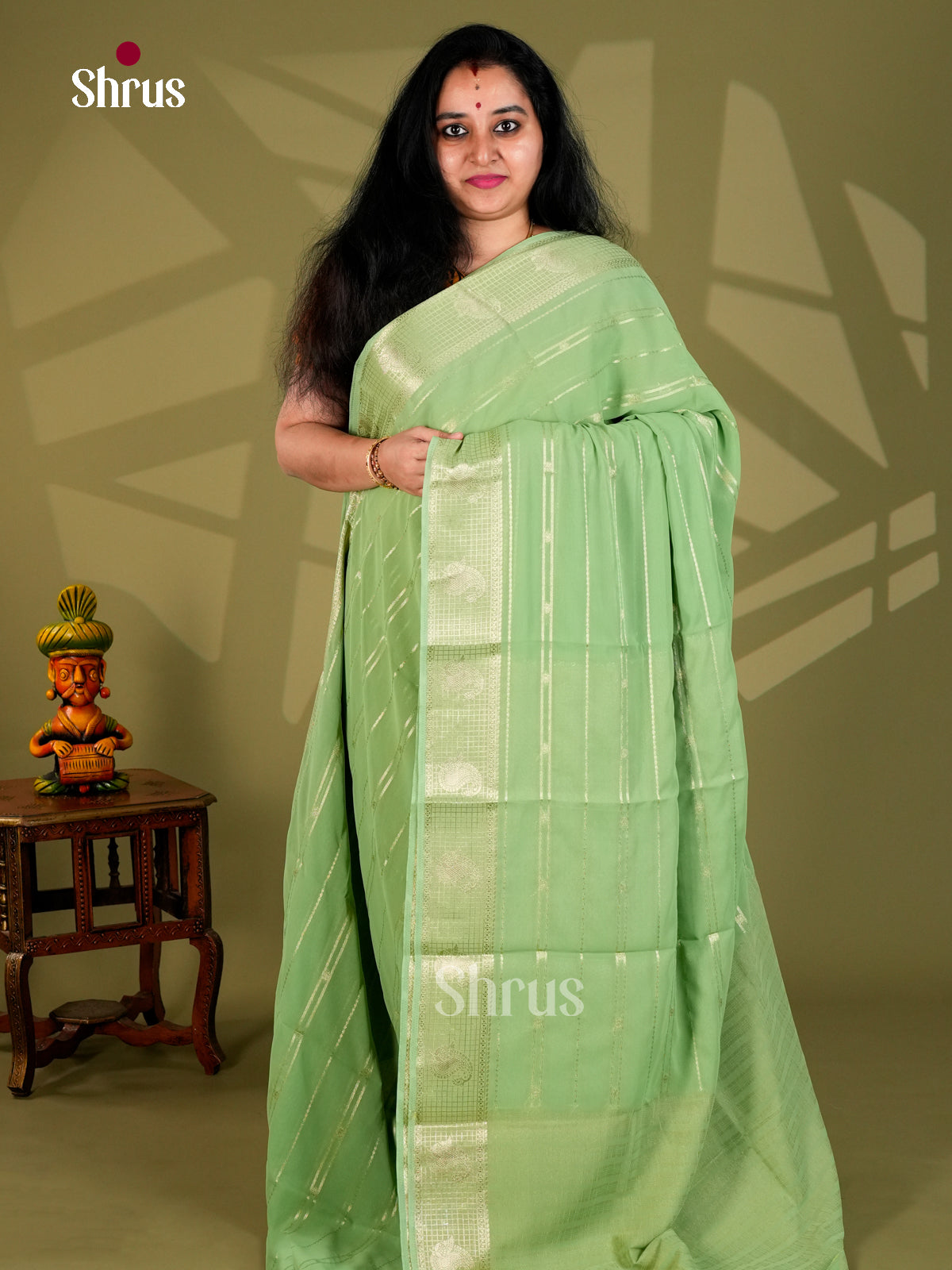 Semi Mysoresilk Saree - EBS28142 - Shop on Shrus.com