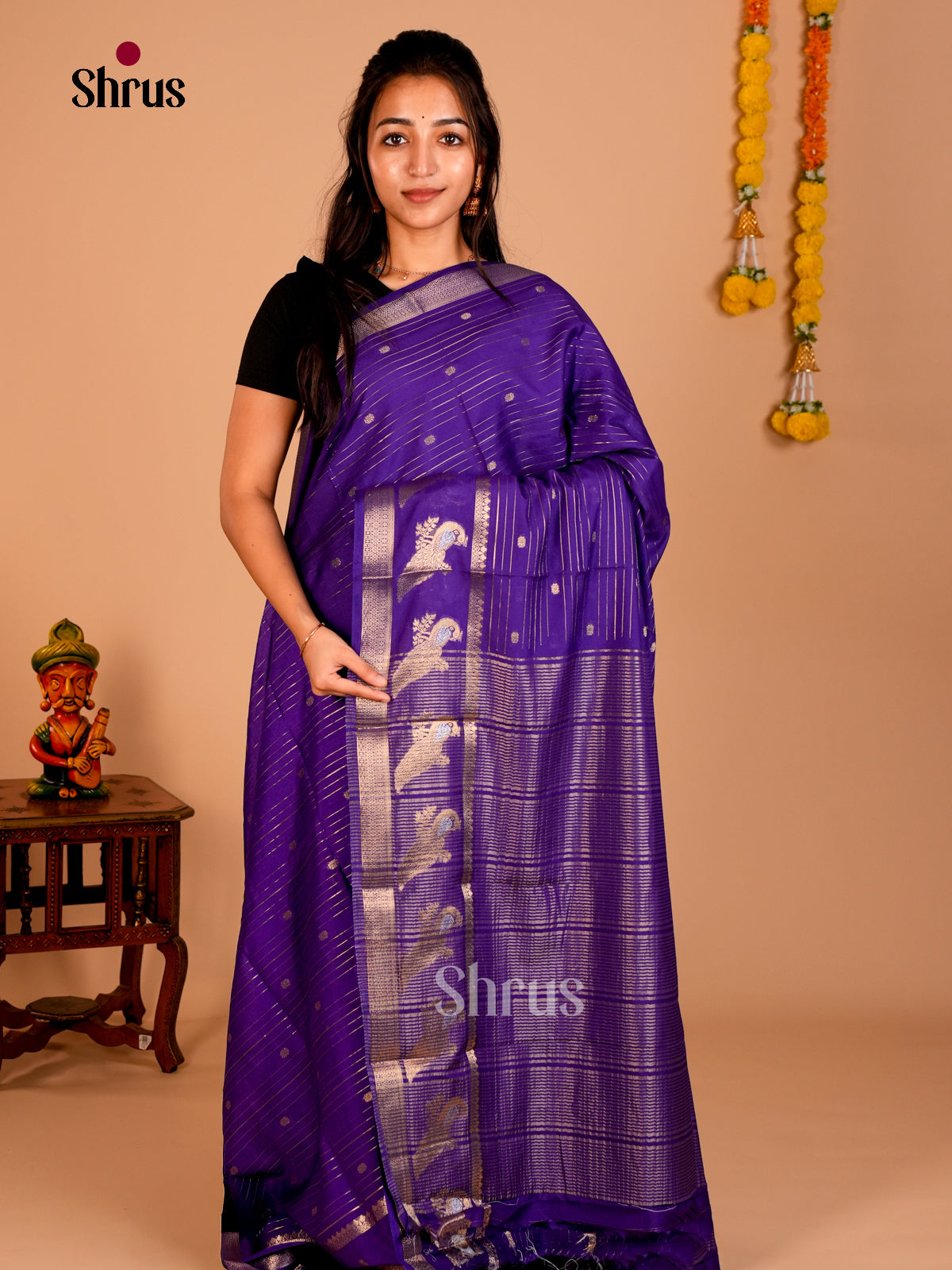 Semi Mysoresilk Saree - EBS28177 - Shop on Shrus.com